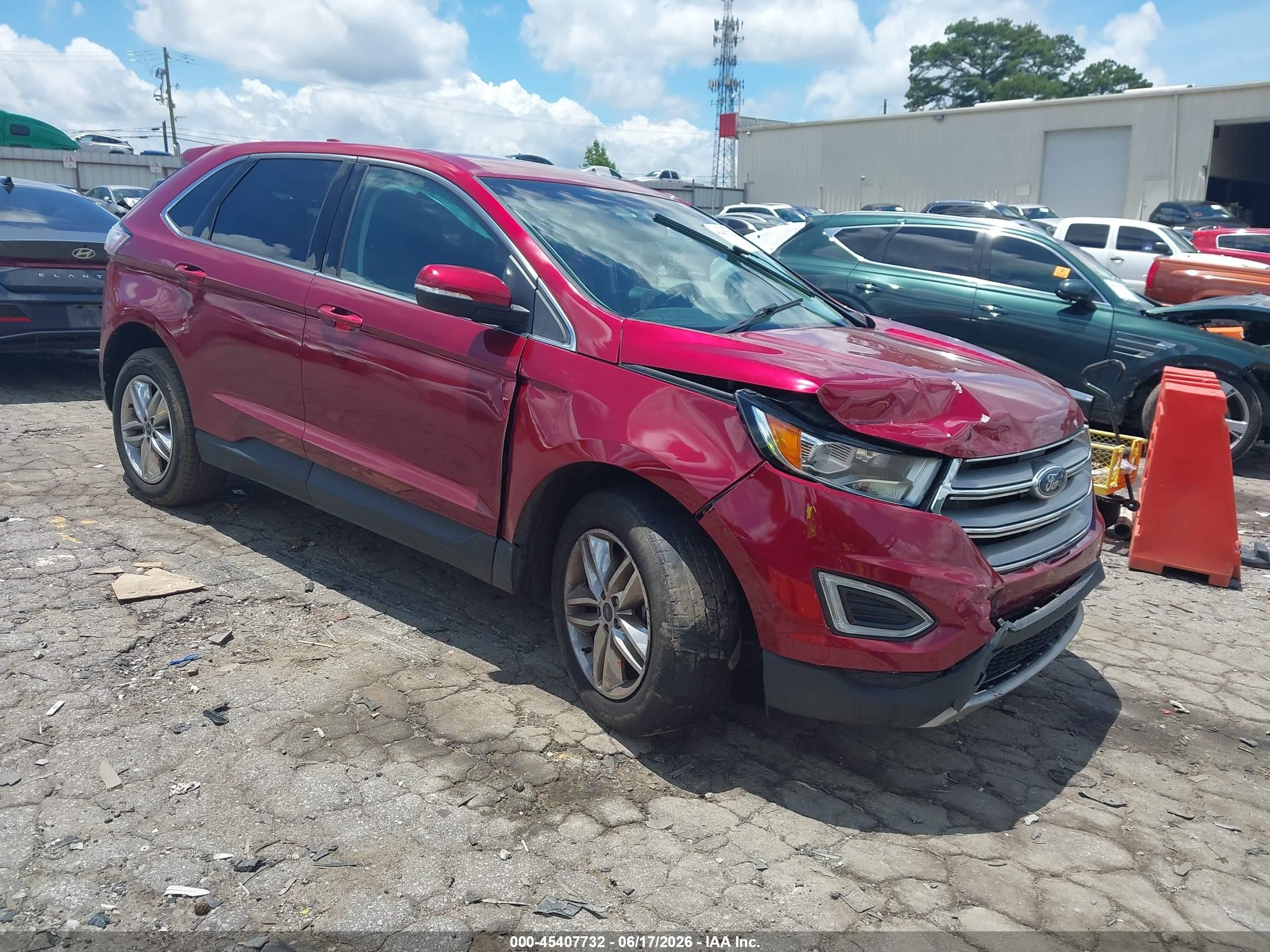 2015 Ford Edge Sel Red vin: 2FMTK4J81FBB85259