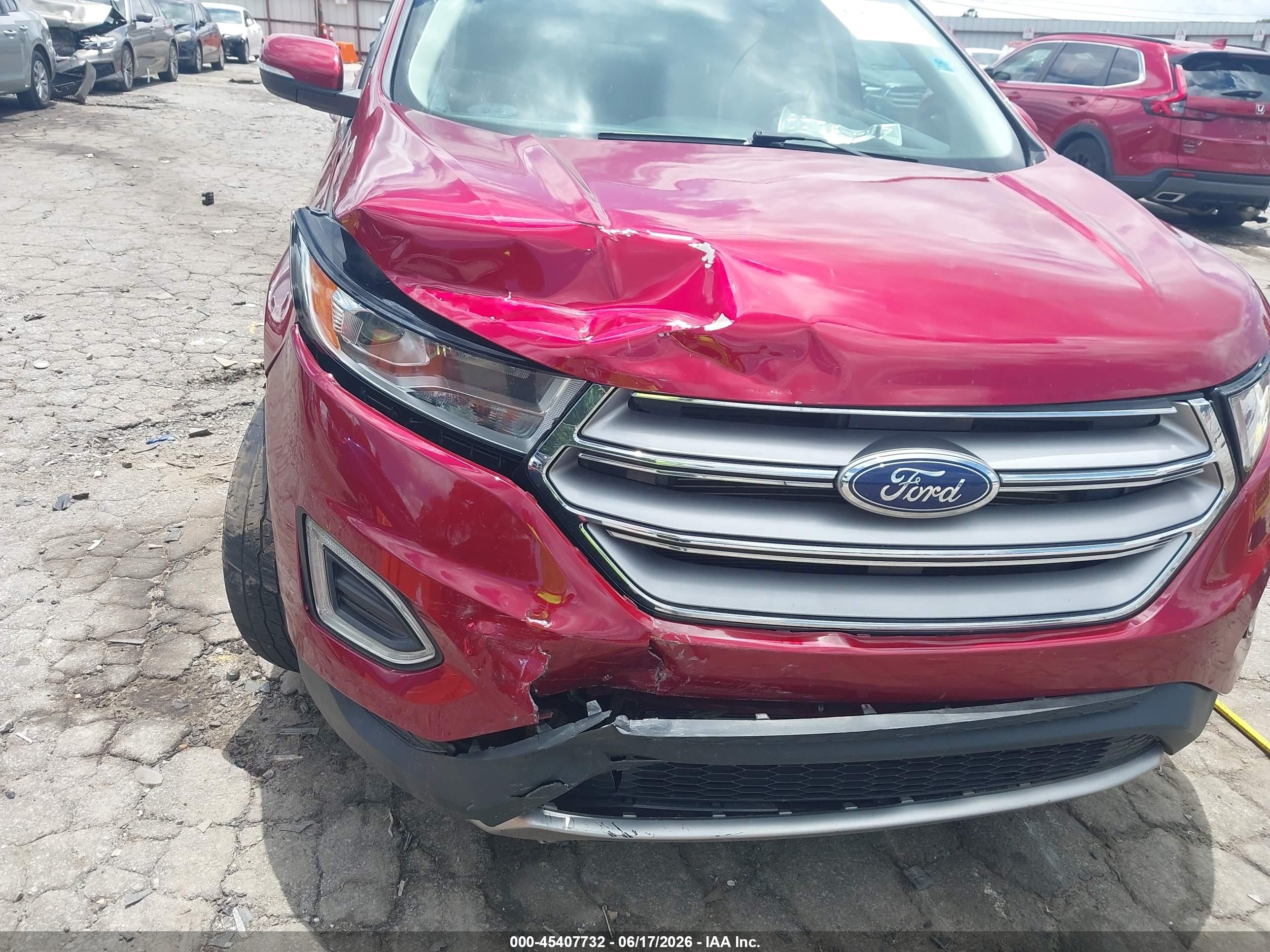 2015 Ford Edge Sel Red vin: 2FMTK4J81FBB85259