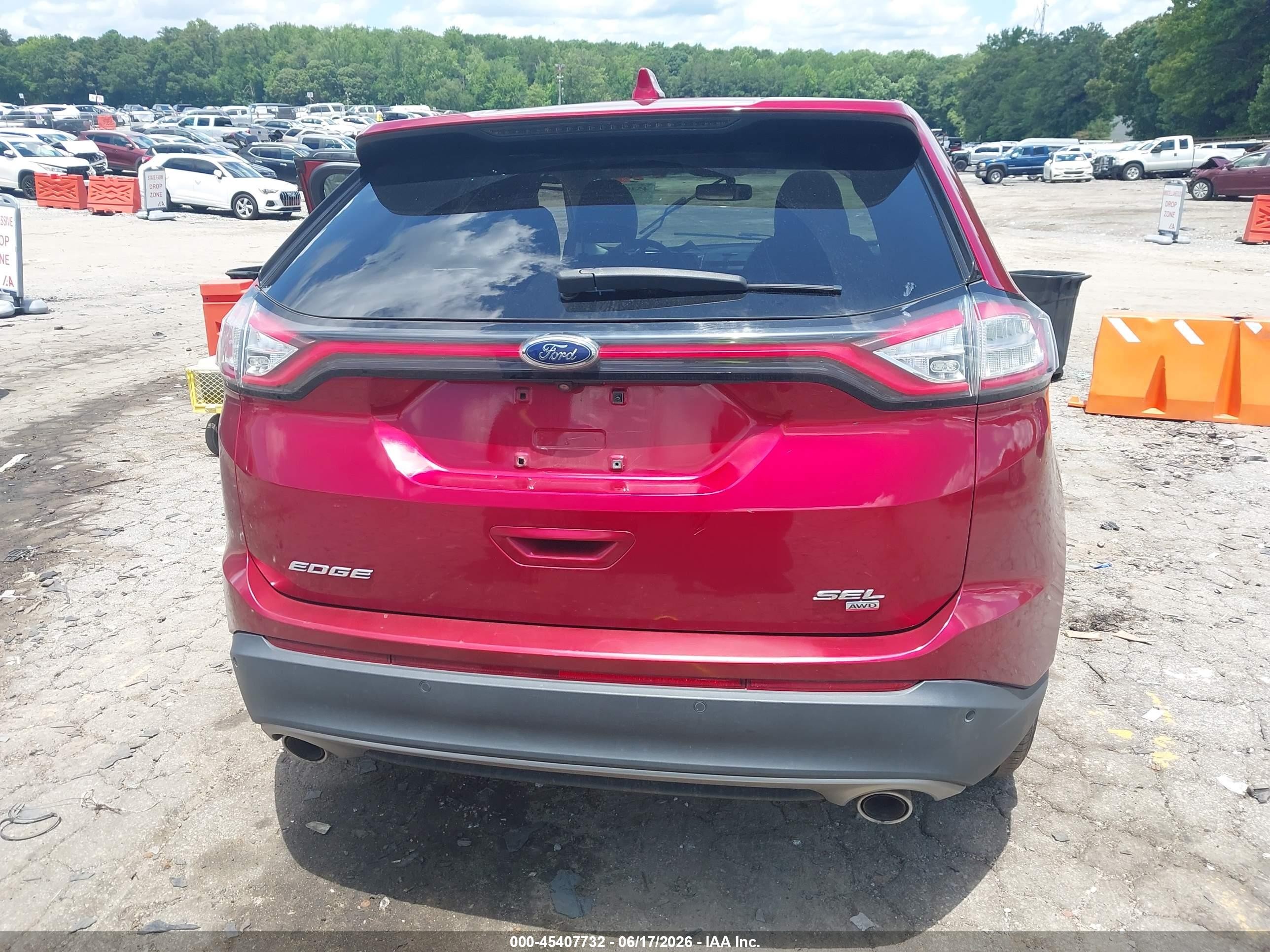 2015 Ford Edge Sel Red vin: 2FMTK4J81FBB85259