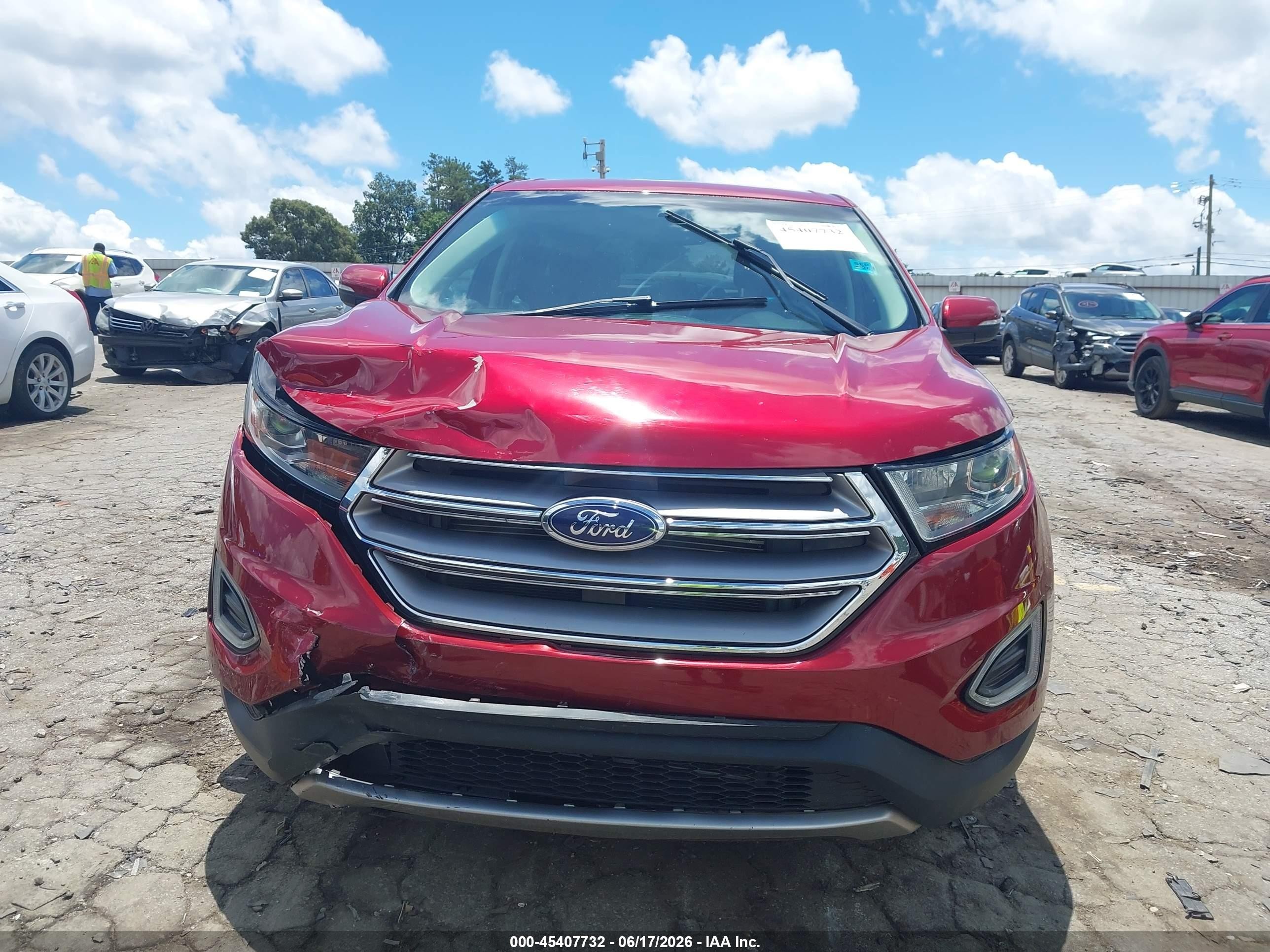 2015 Ford Edge Sel Red vin: 2FMTK4J81FBB85259