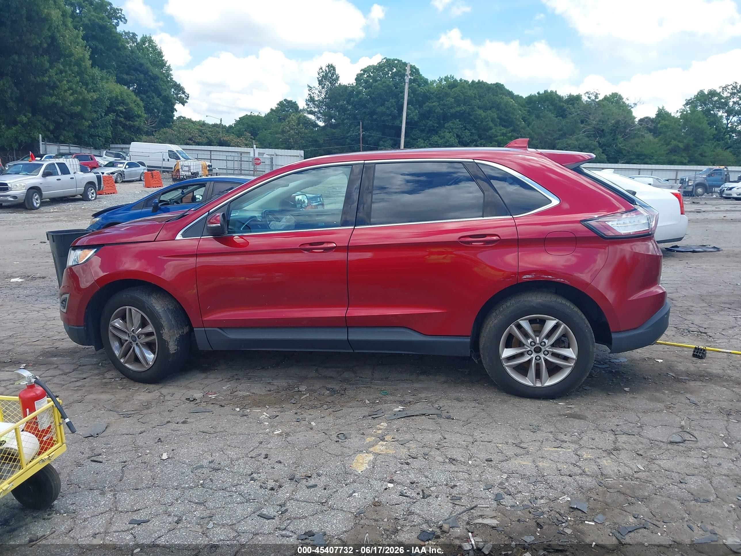 2015 Ford Edge Sel Red vin: 2FMTK4J81FBB85259
