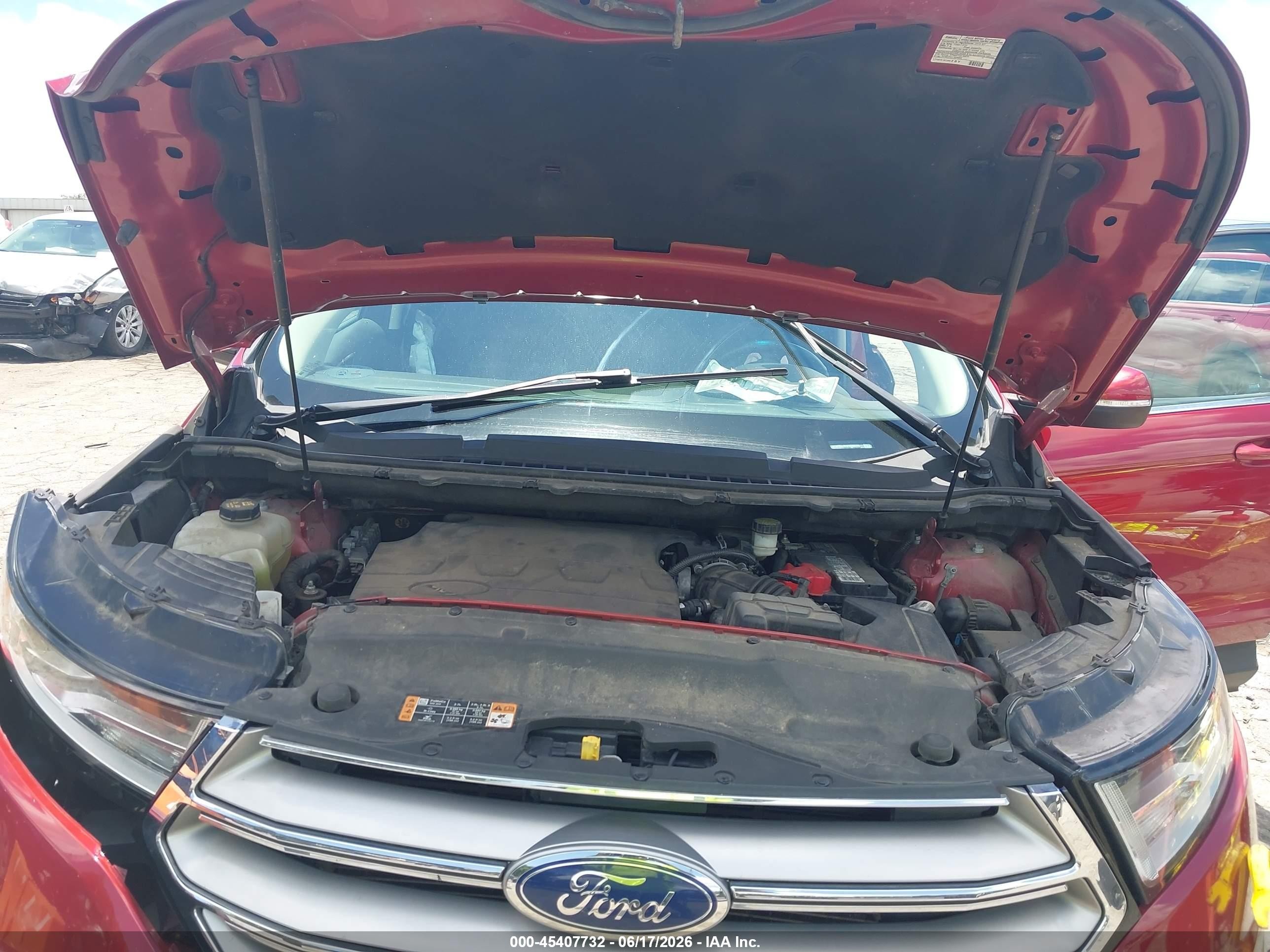 2015 Ford Edge Sel Red vin: 2FMTK4J81FBB85259