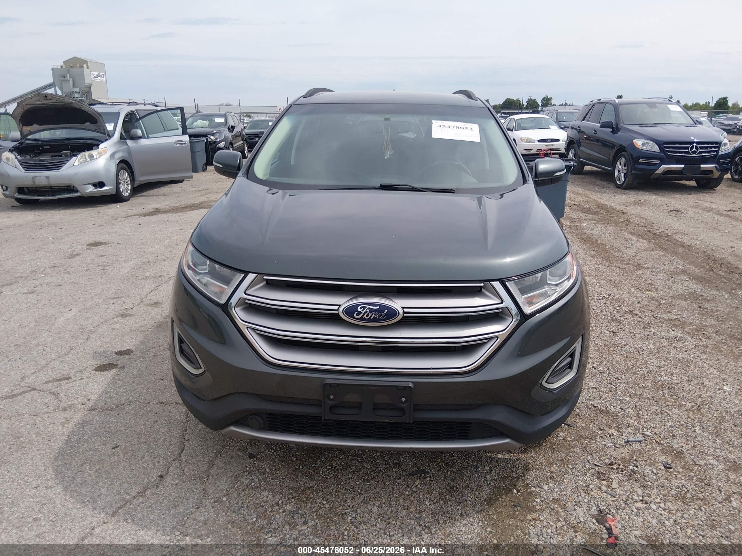 2015 Ford Edge Sel Gray vin: 2FMTK4J81FBC23668