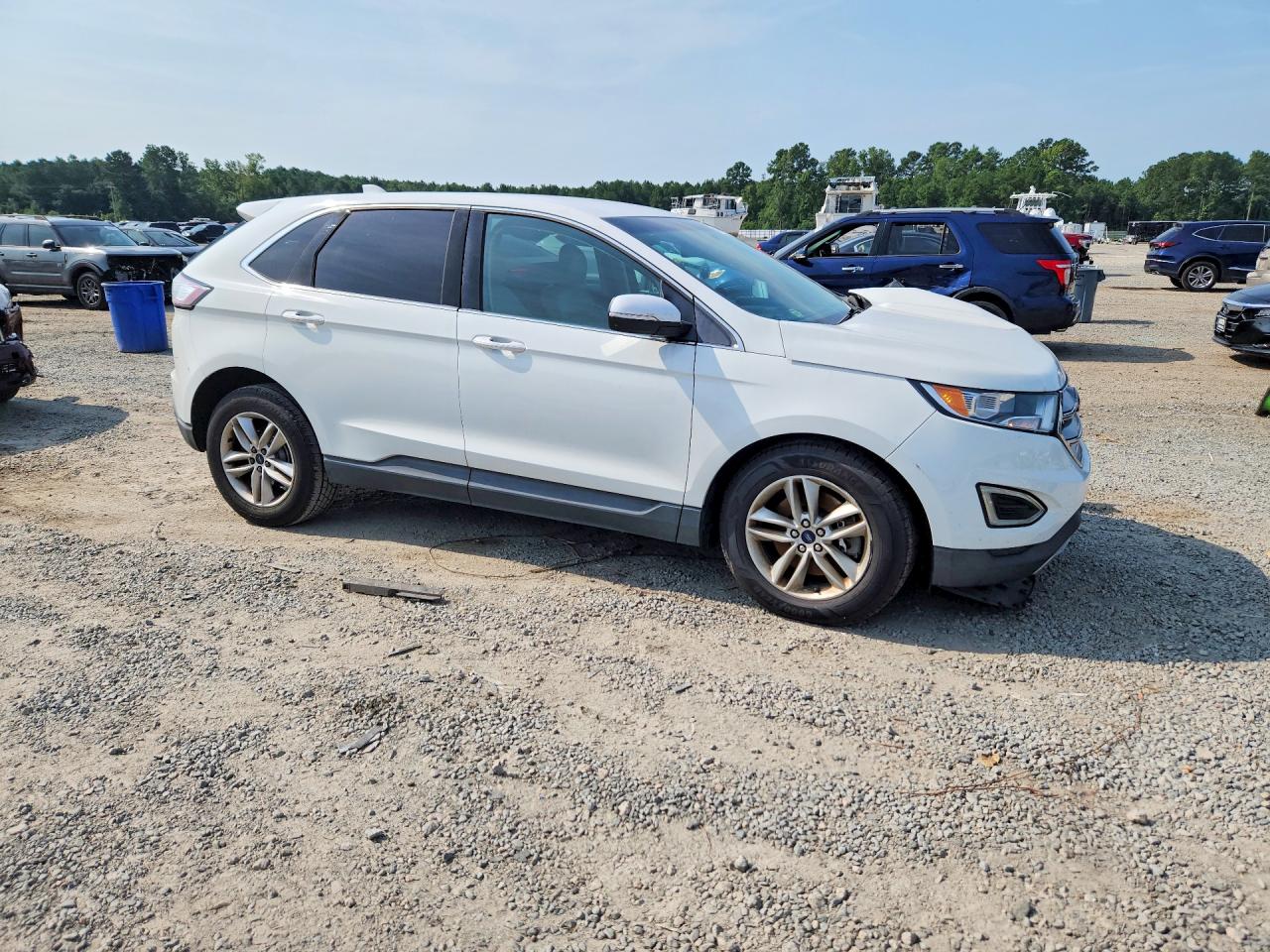 2015 Ford Edge Sel White vin: 2FMTK4J82FBB74660