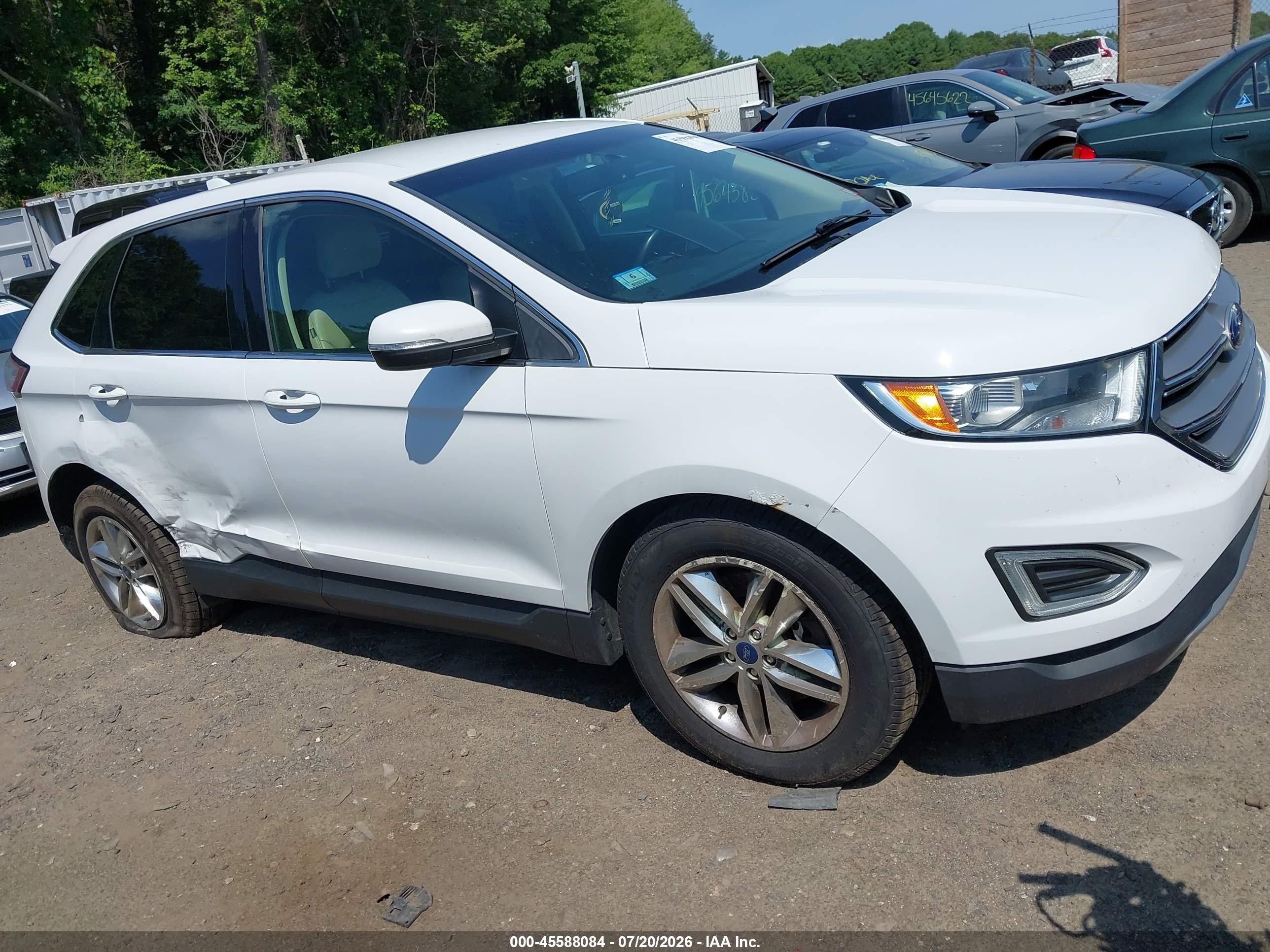 2015 Ford Edge Sel White vin: 2FMTK4J82FBB86100