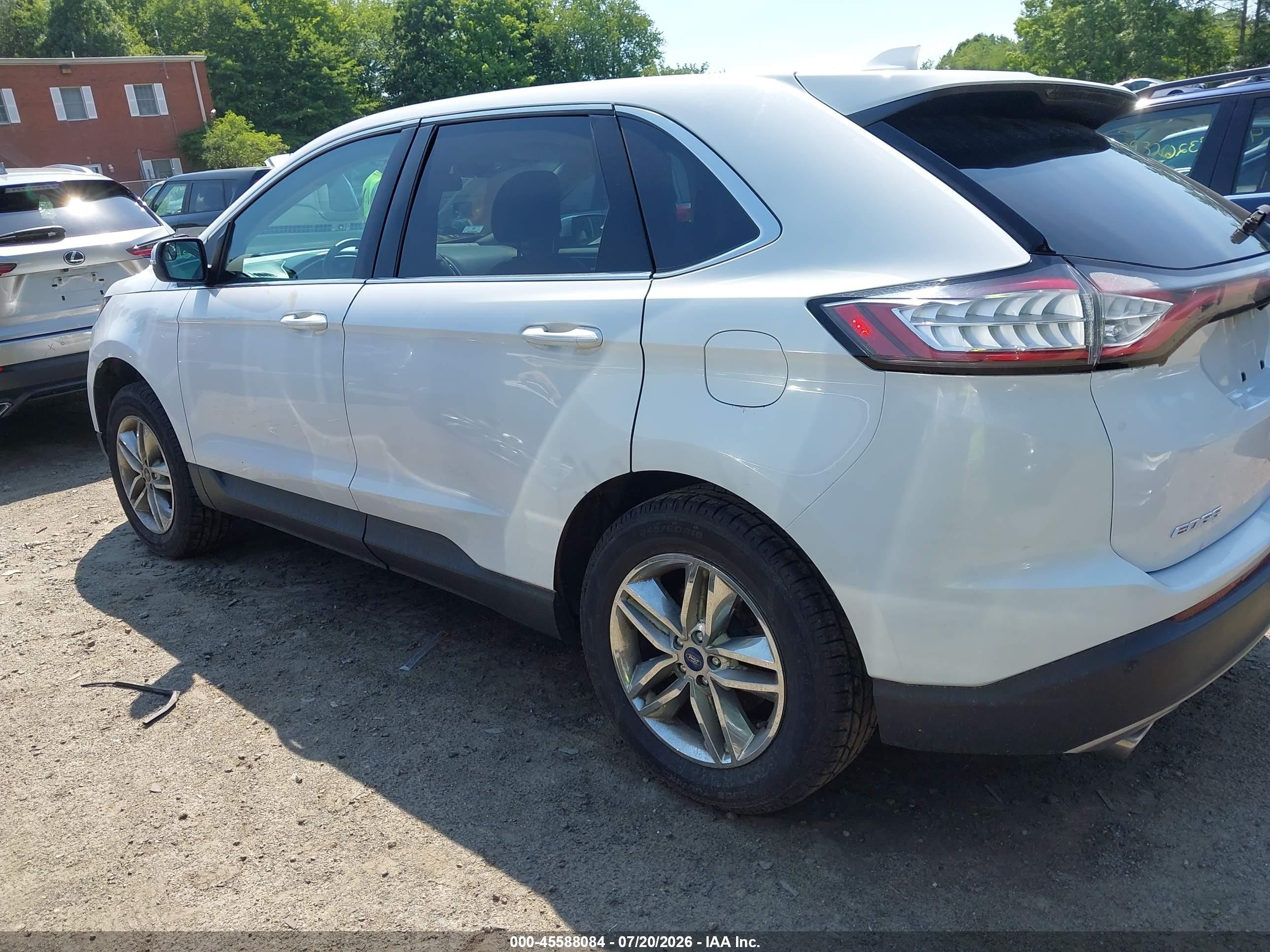 2015 Ford Edge Sel White vin: 2FMTK4J82FBB86100