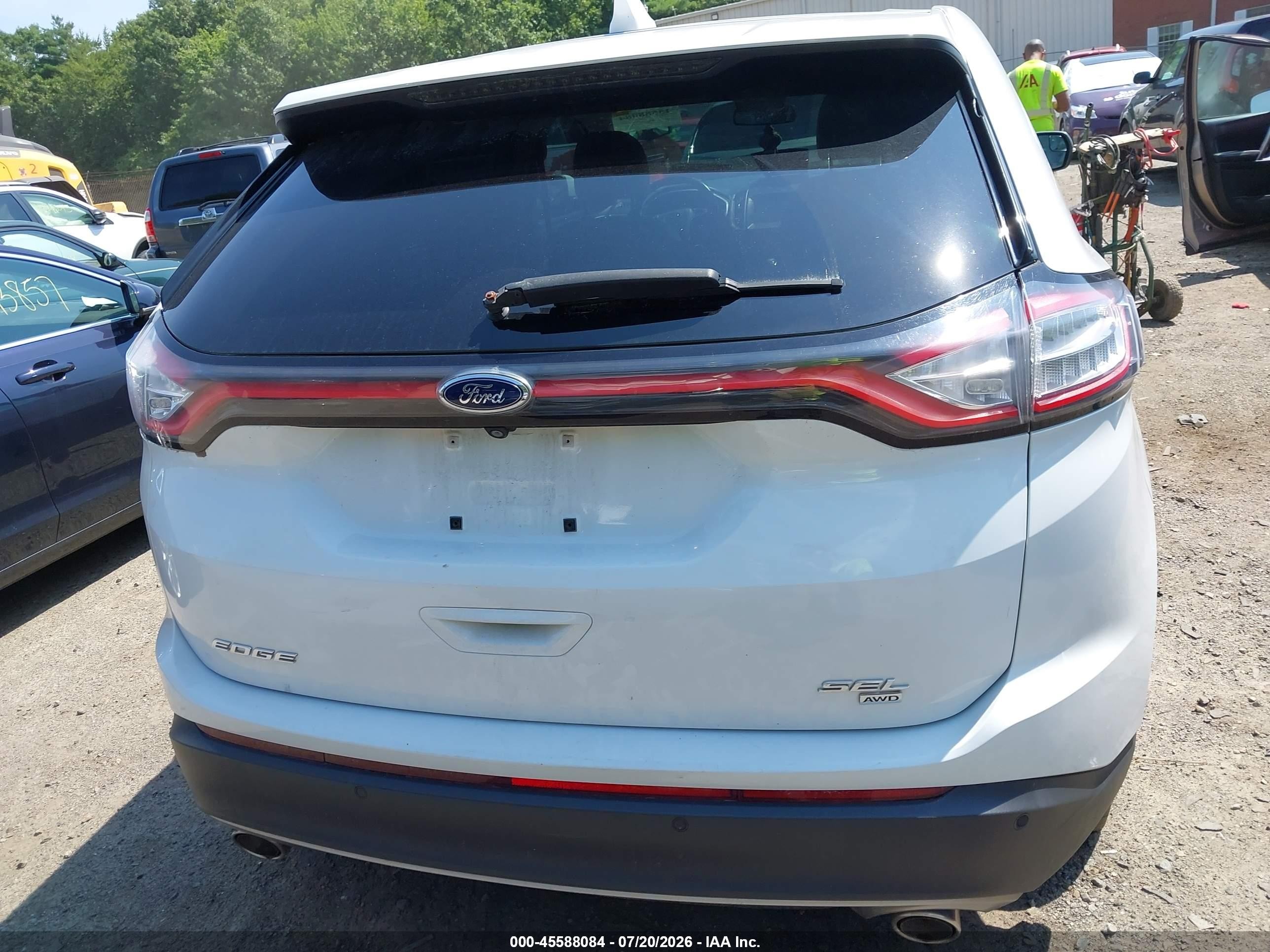 2015 Ford Edge Sel White vin: 2FMTK4J82FBB86100