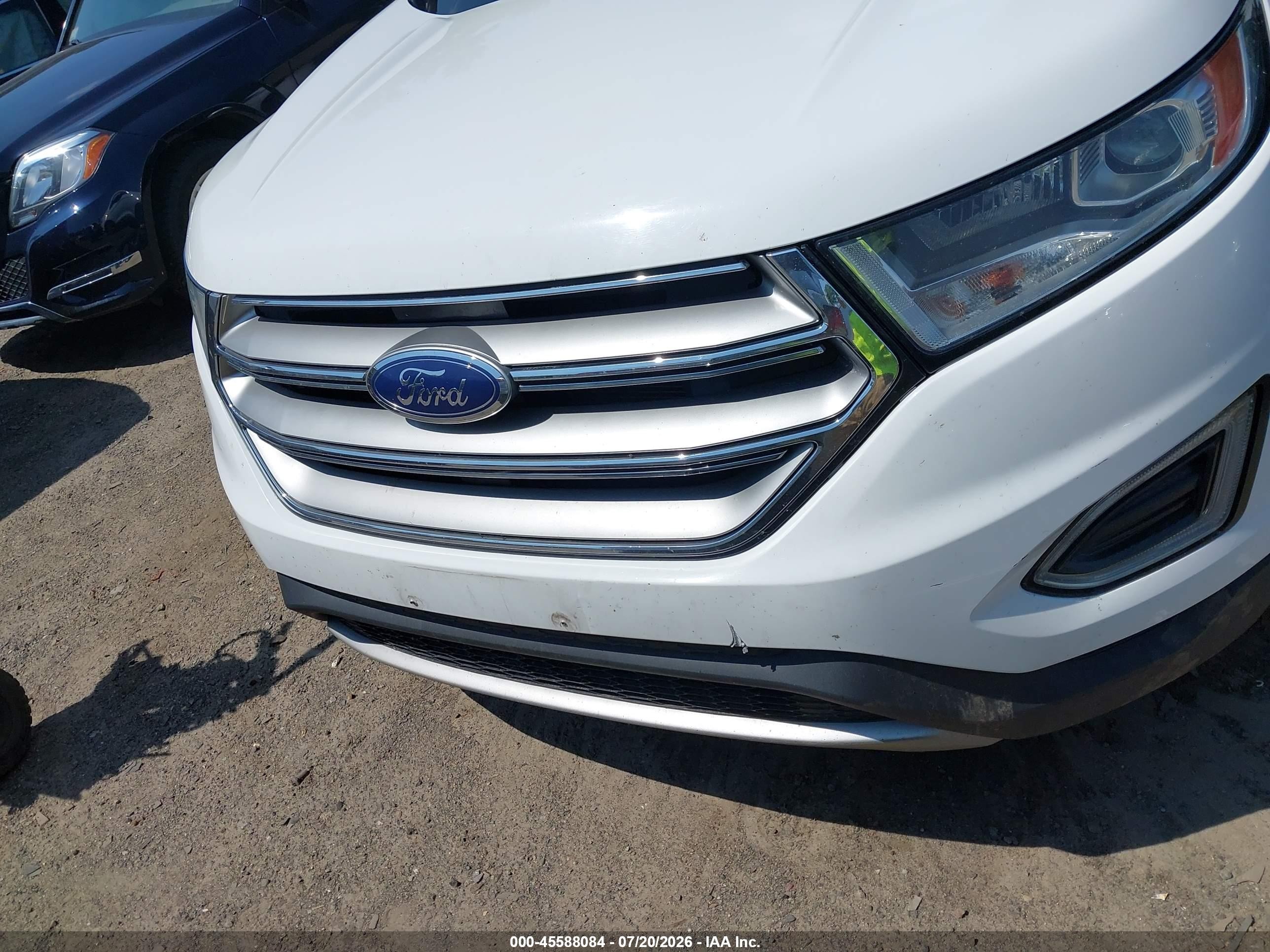 2015 Ford Edge Sel White vin: 2FMTK4J82FBB86100