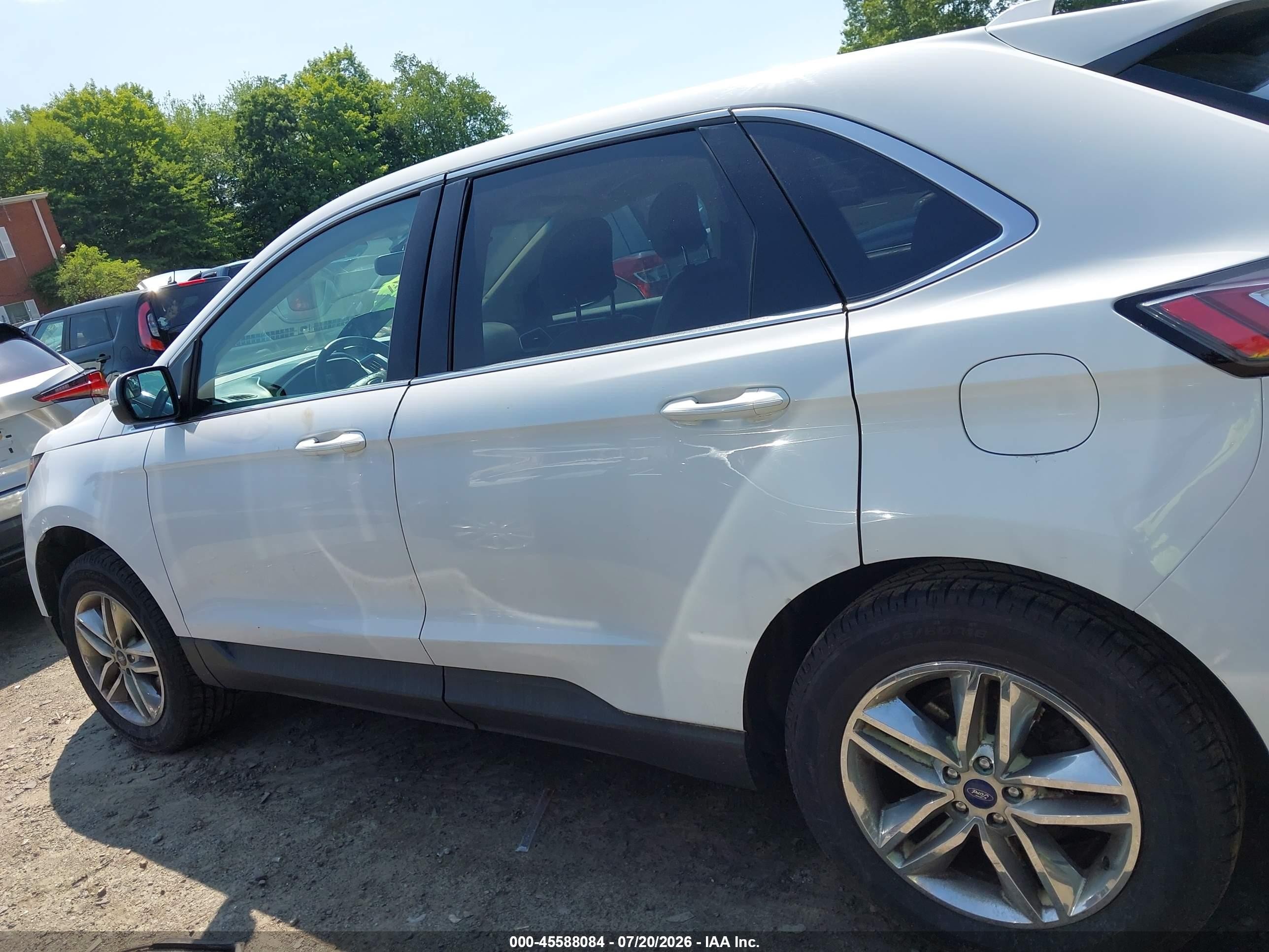 2015 Ford Edge Sel White vin: 2FMTK4J82FBB86100