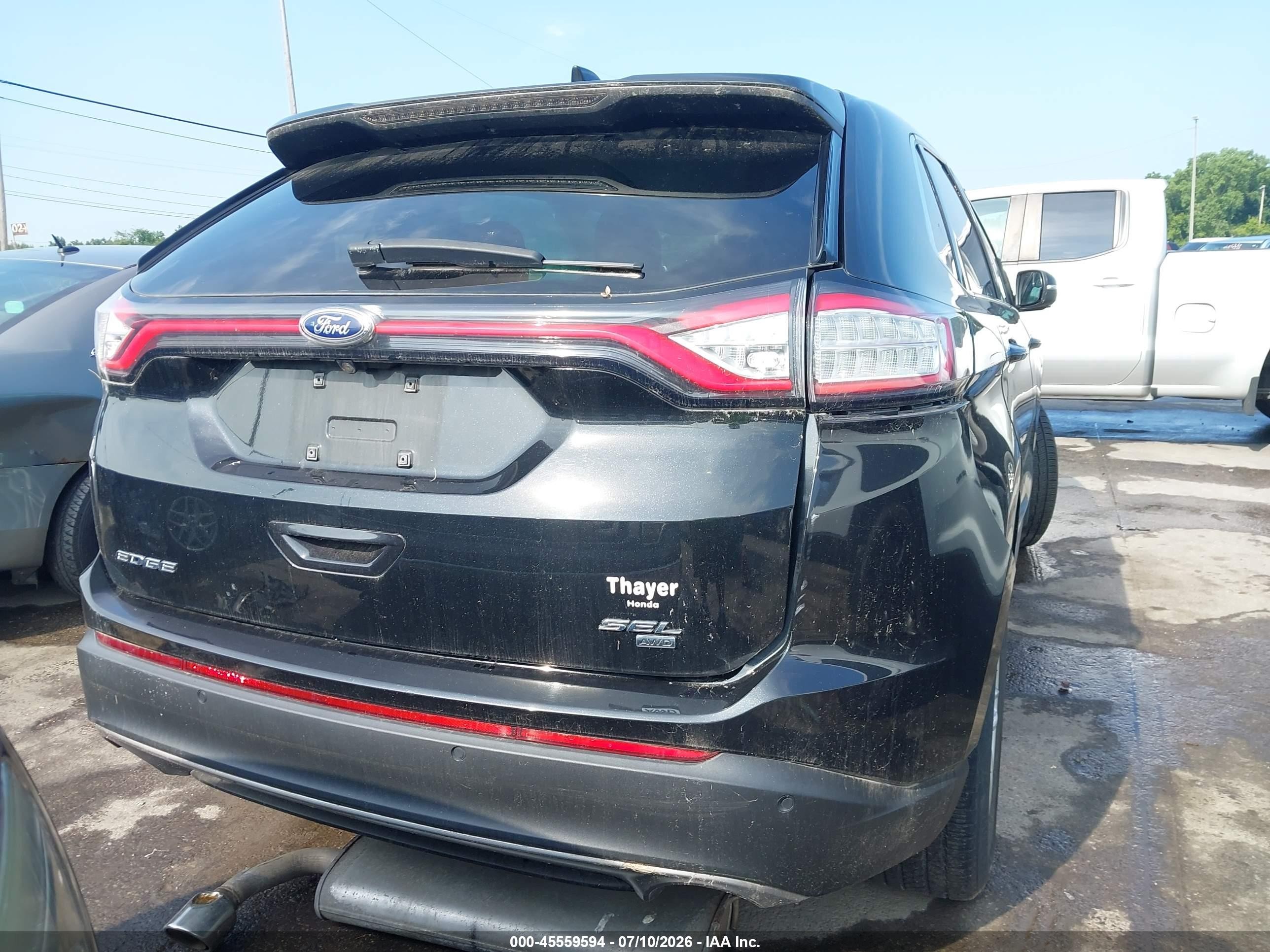 2015 Ford Edge Sel Black vin: 2FMTK4J82FBB91085