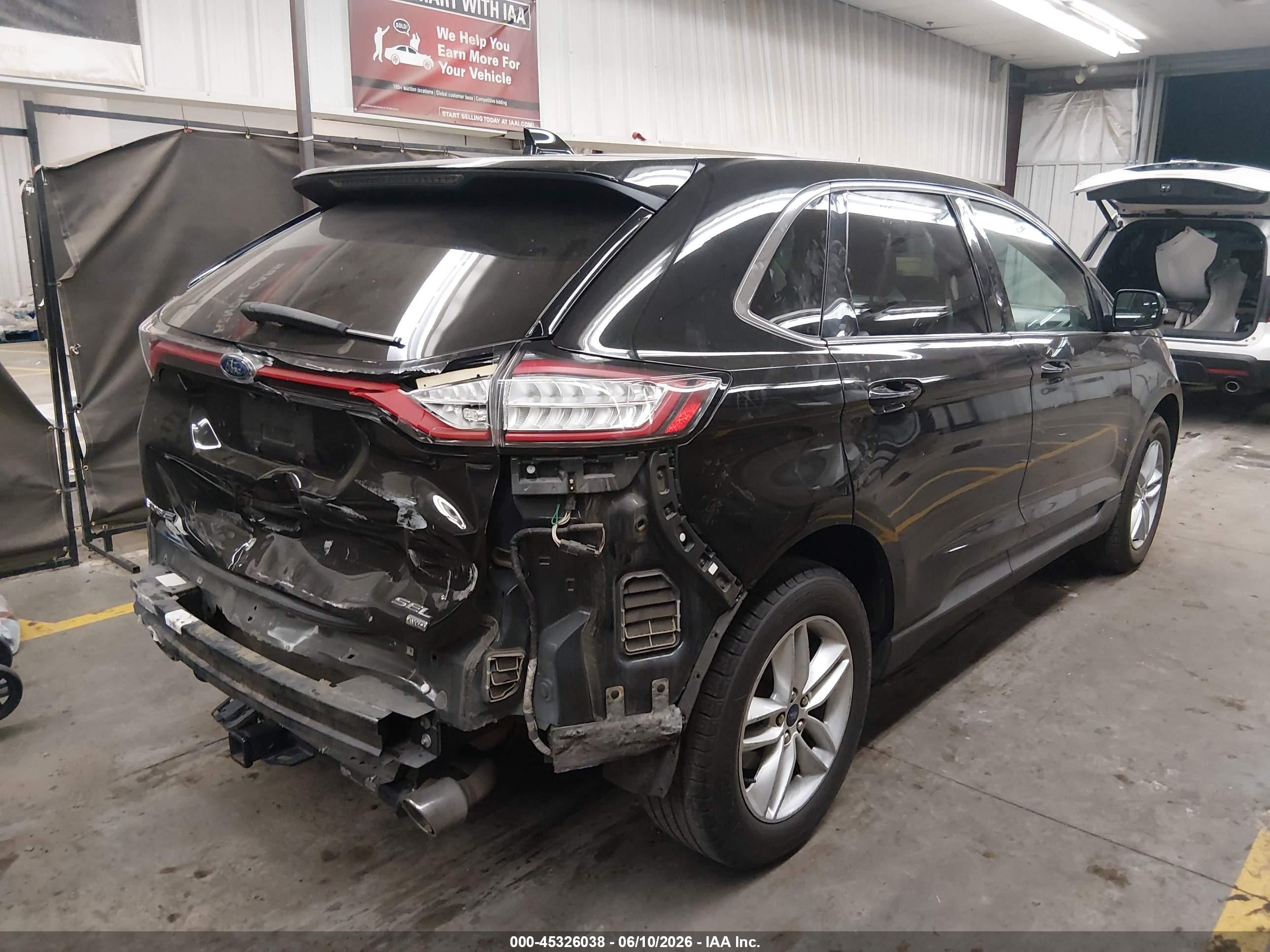 2015 Ford Edge Sel Черный vin: 2FMTK4J83FBB00650