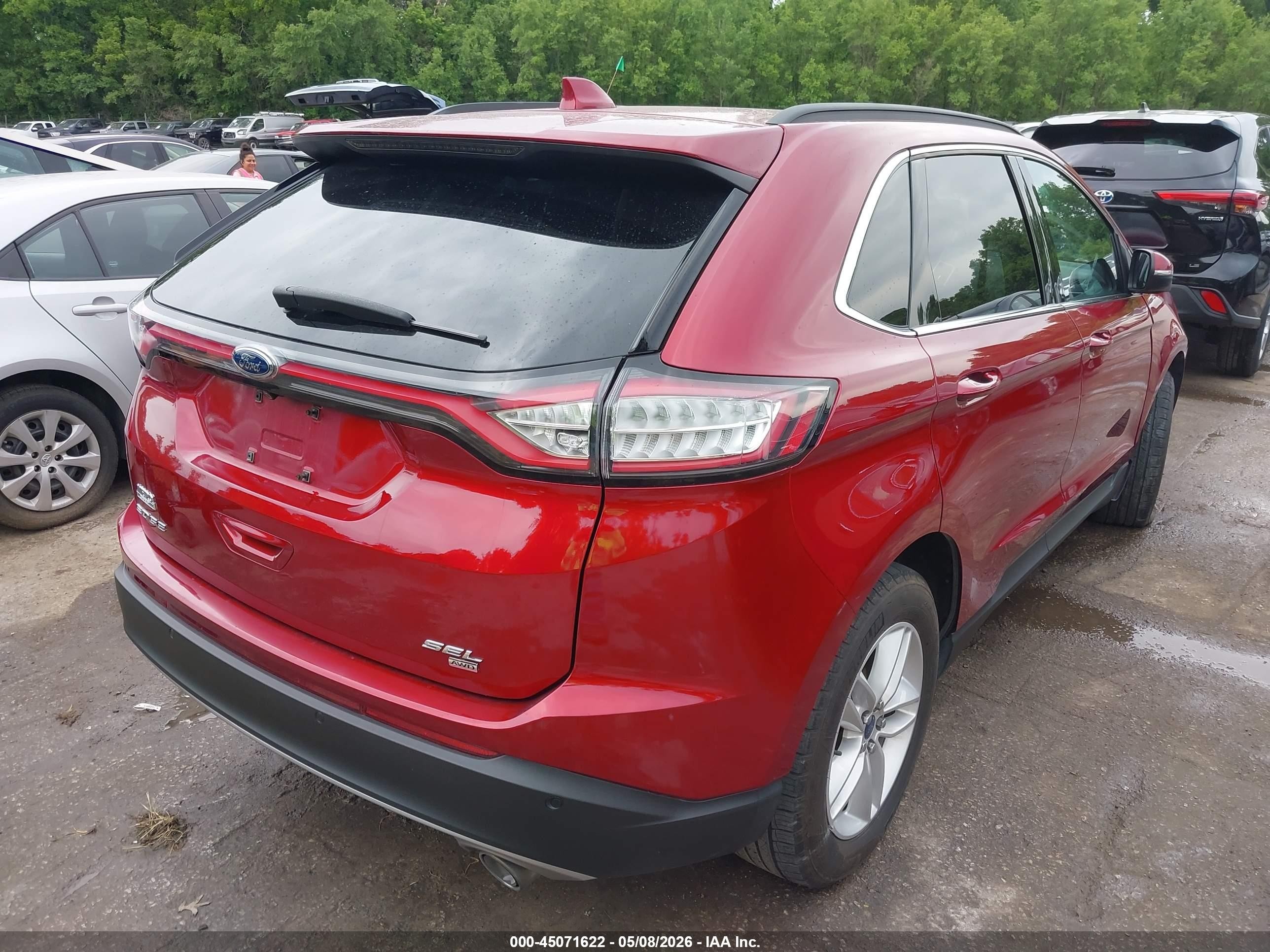 2015 Ford Edge Sel Красный vin: 2FMTK4J83FBB71444