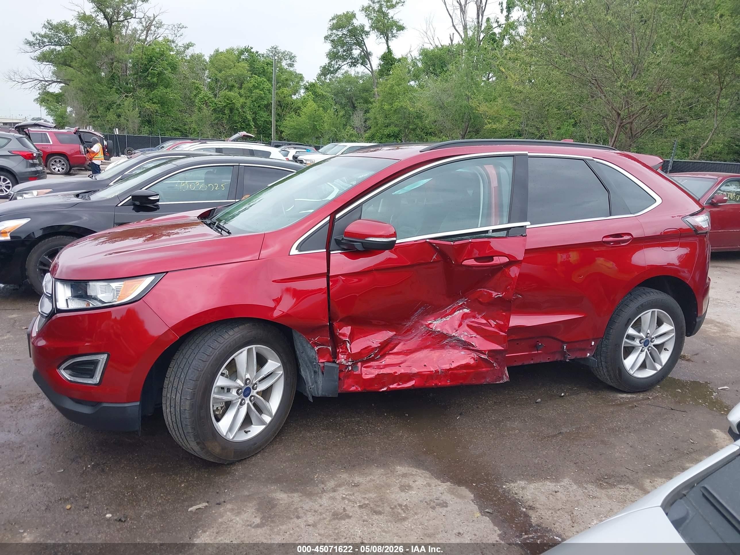 2015 Ford Edge Sel Красный vin: 2FMTK4J83FBB71444
