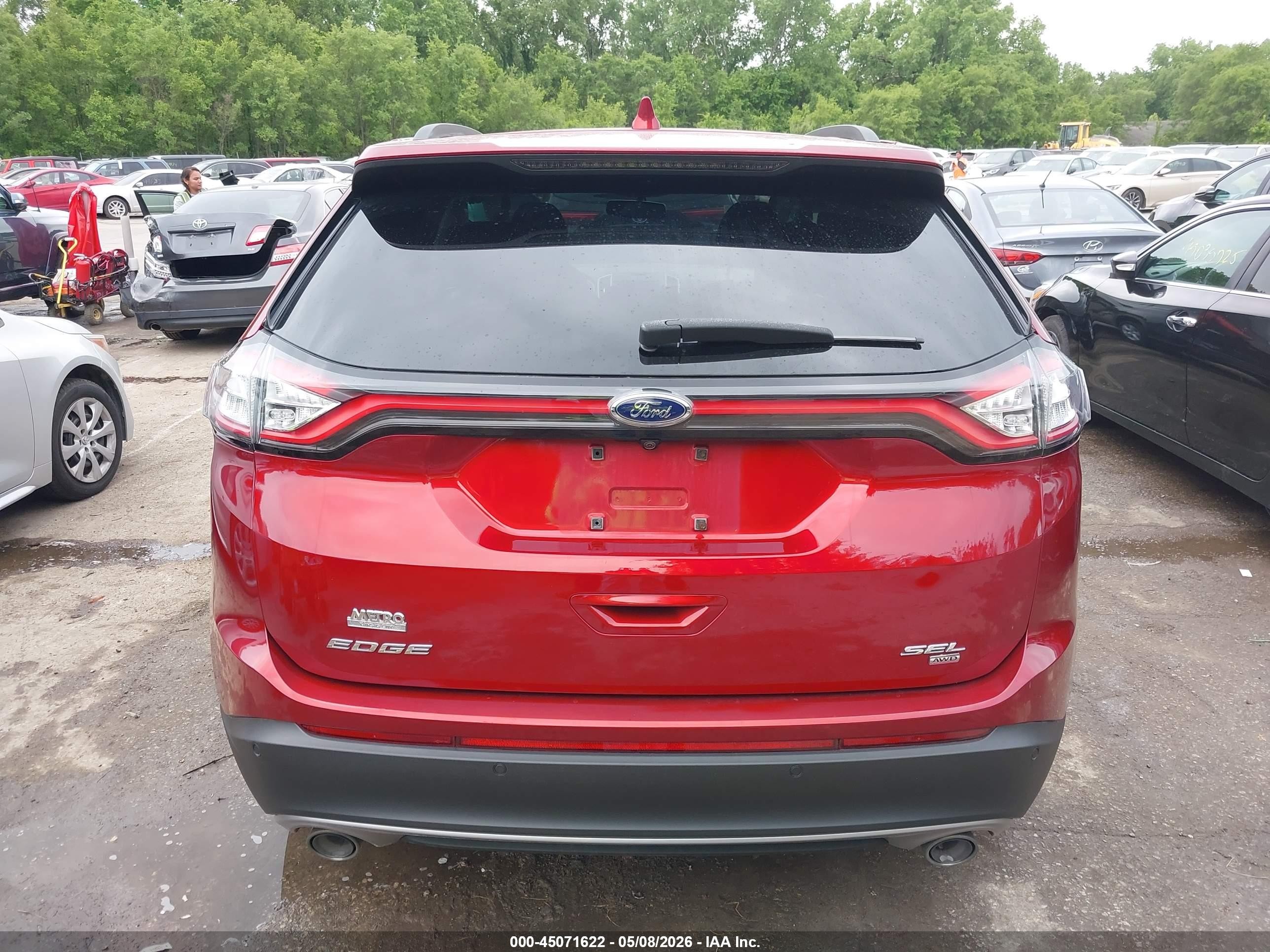 2015 Ford Edge Sel Красный vin: 2FMTK4J83FBB71444