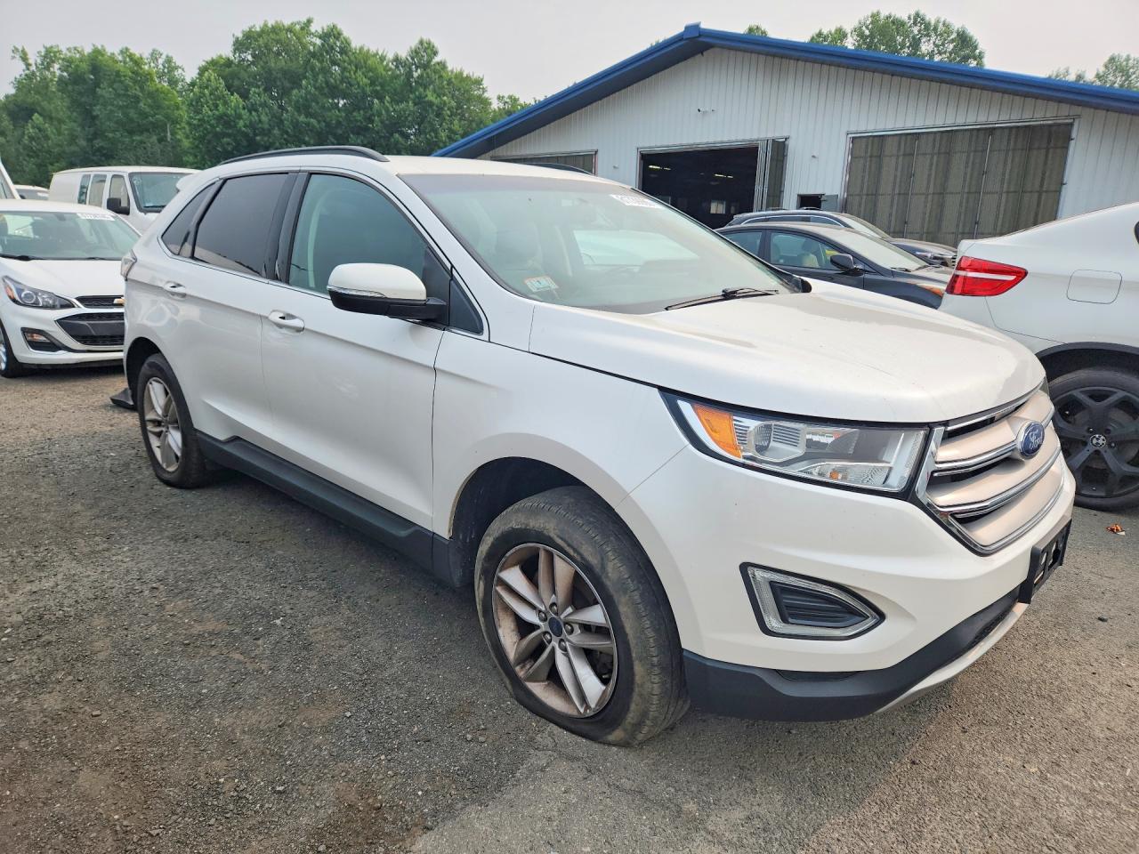 2015 Ford Edge Sel White vin: 2FMTK4J84FBB01807