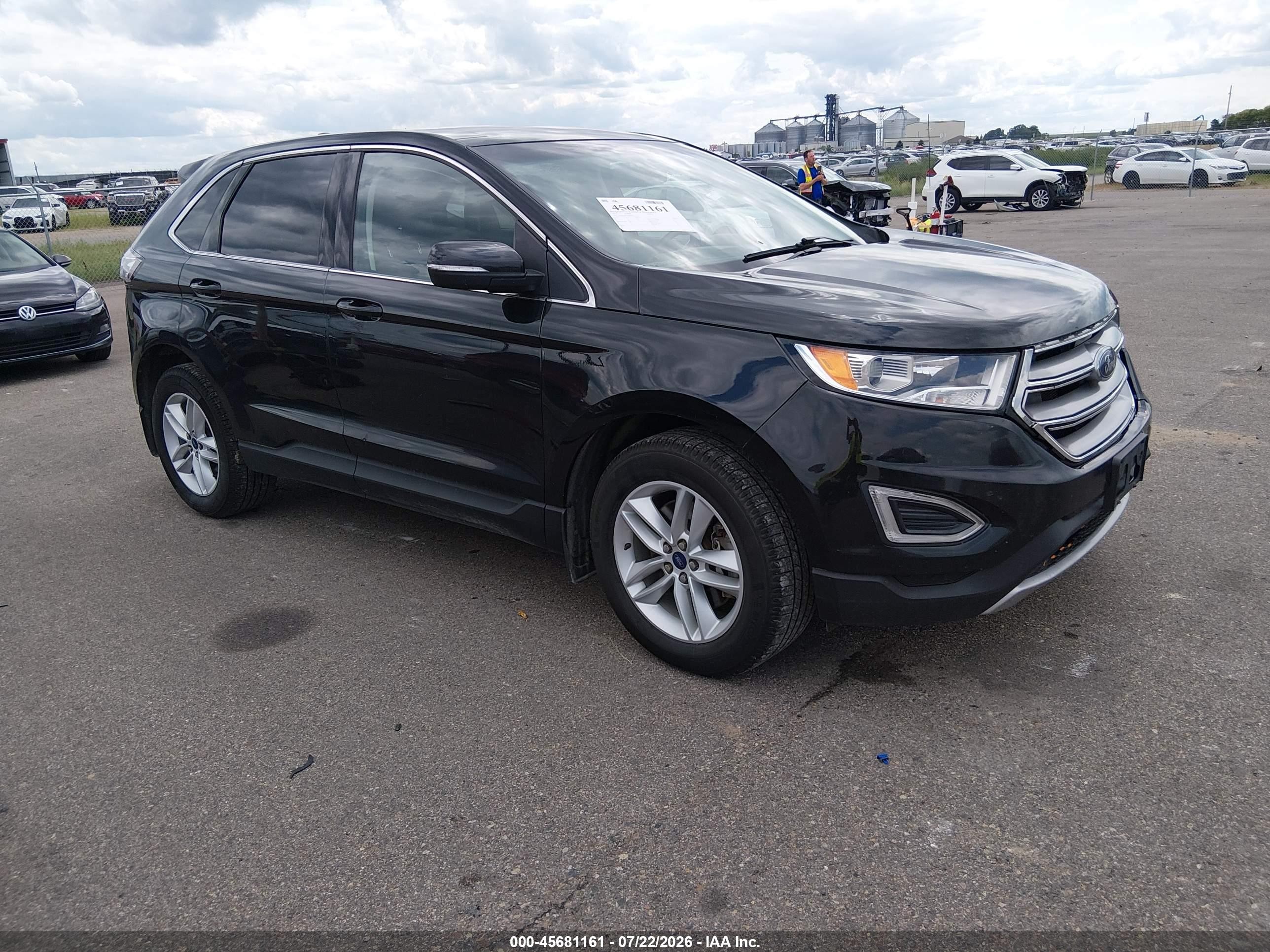 2015 Ford Edge Sel Black vin: 2FMTK4J84FBB20910
