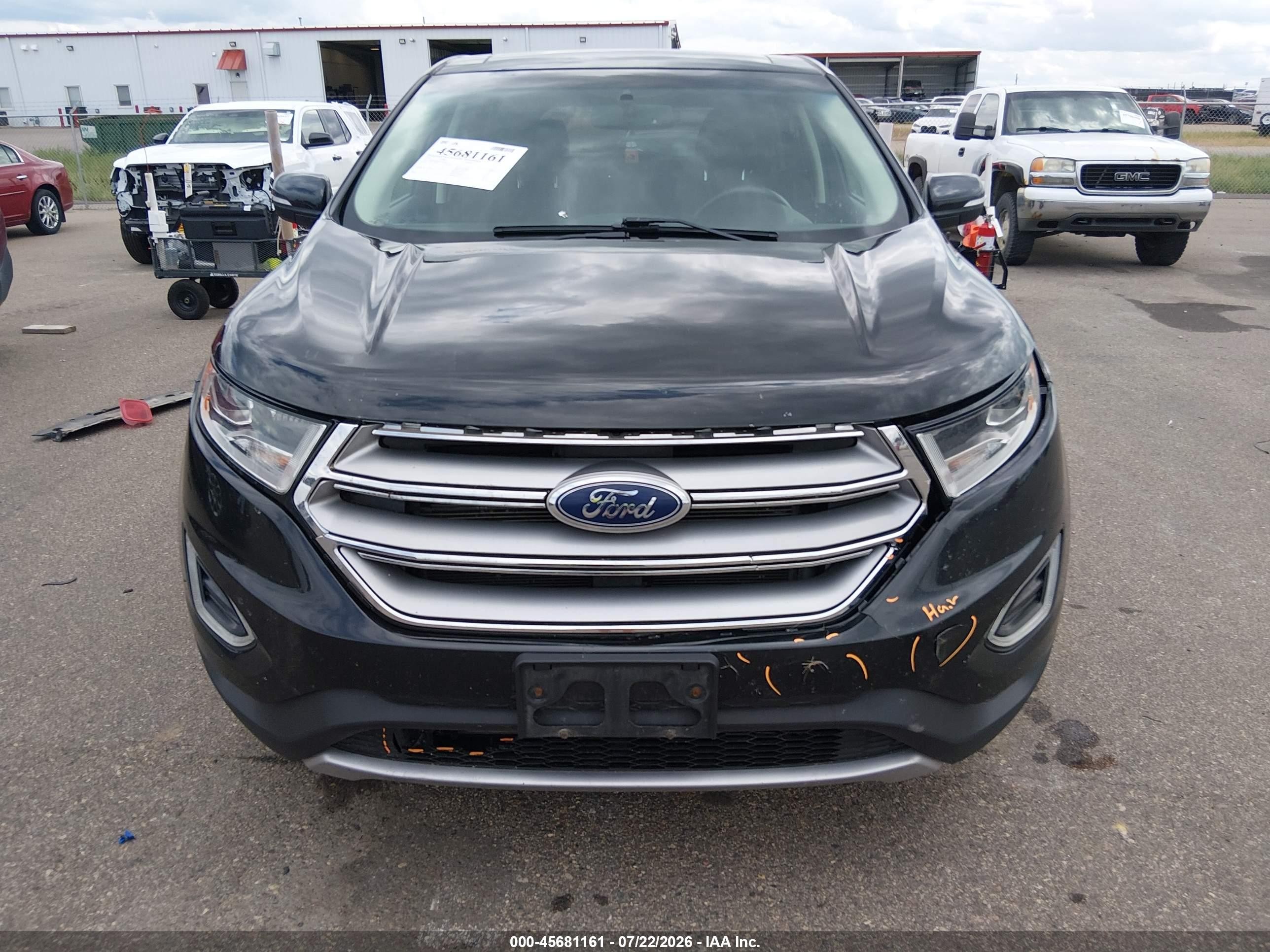 2015 Ford Edge Sel Black vin: 2FMTK4J84FBB20910