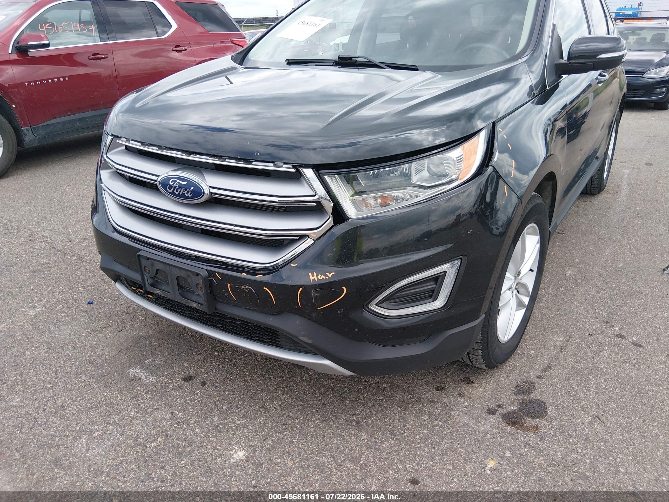 2015 Ford Edge Sel Black vin: 2FMTK4J84FBB20910