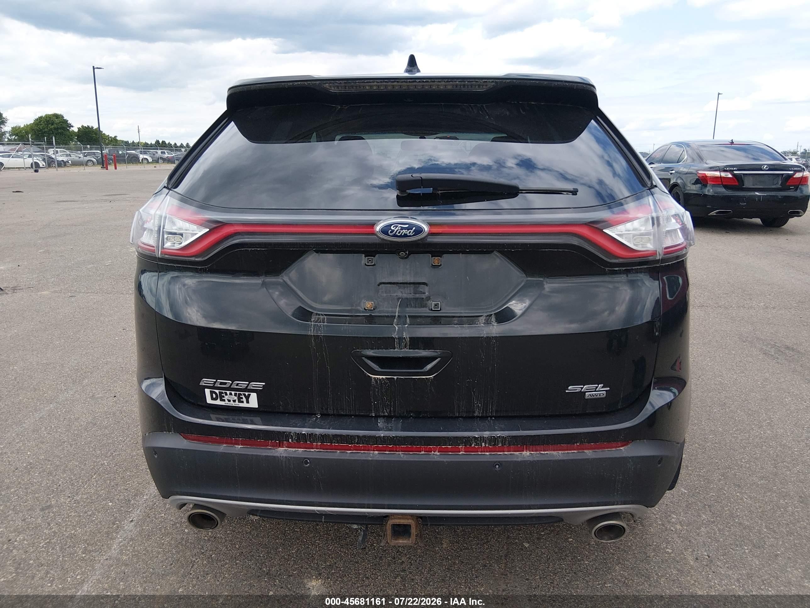 2015 Ford Edge Sel Black vin: 2FMTK4J84FBB20910