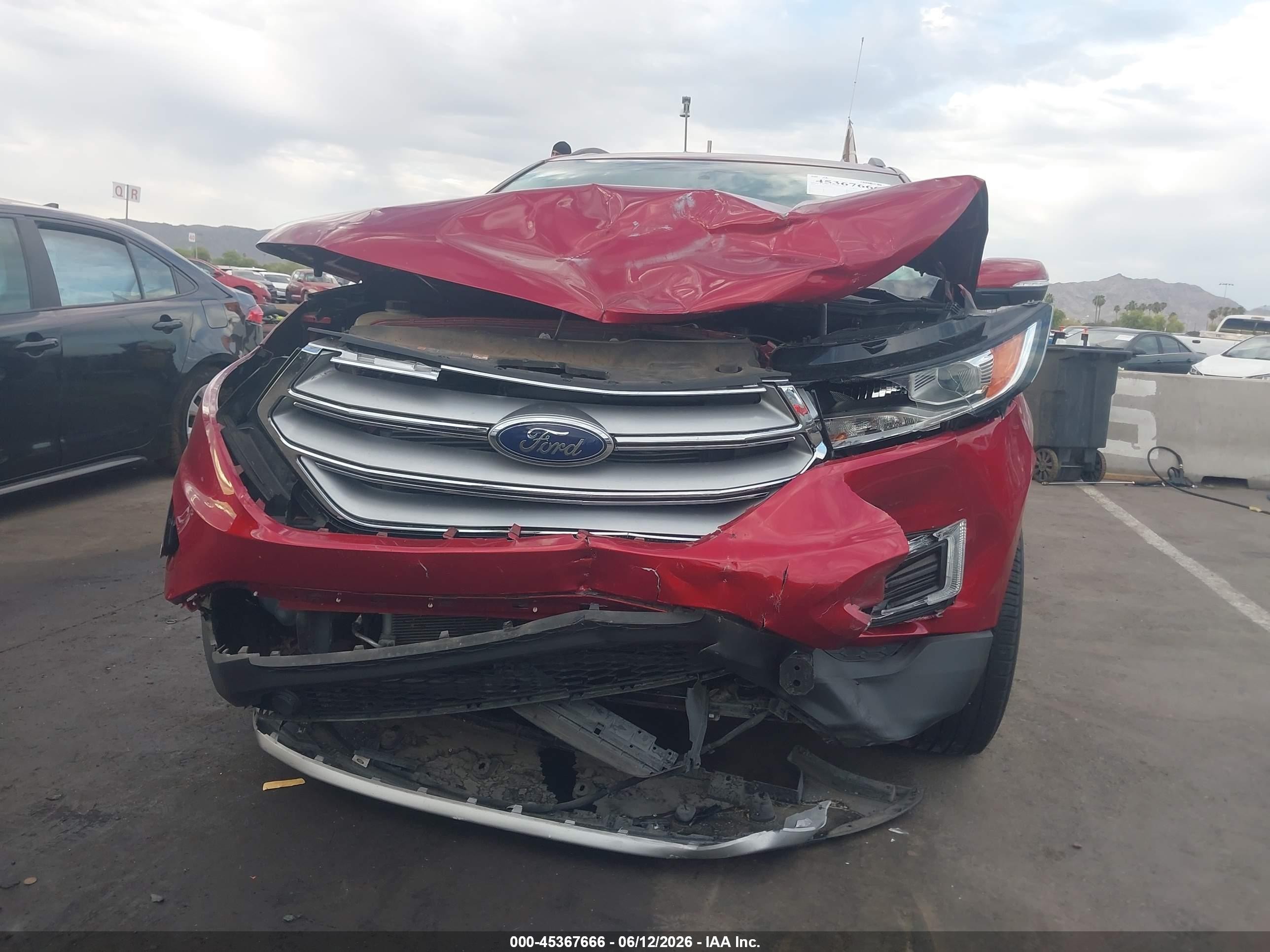 2015 Ford Edge Sel Red vin: 2FMTK4J84FBB27615