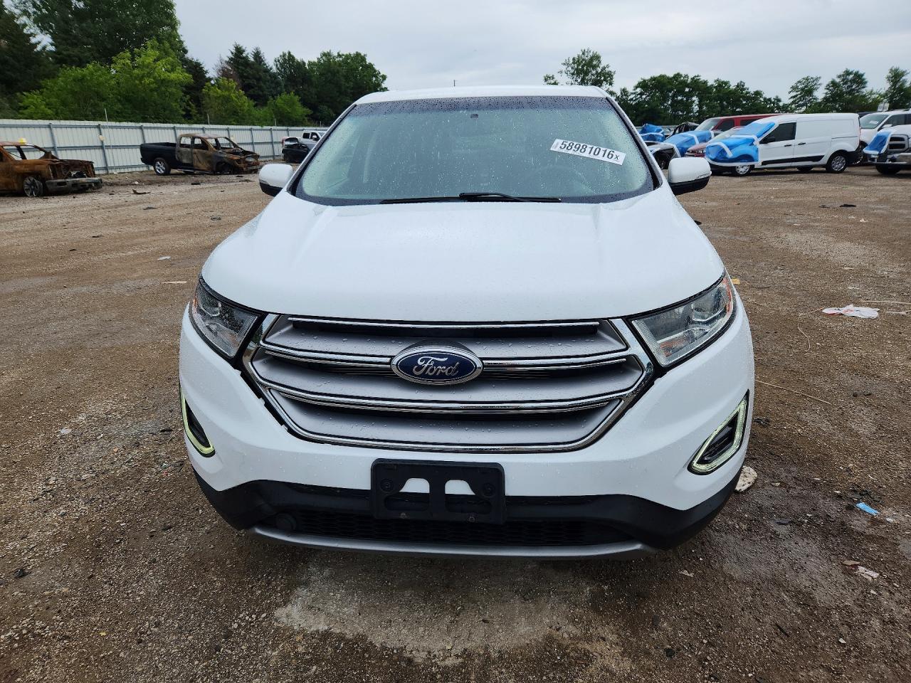 2015 Ford Edge Sel White vin: 2FMTK4J84FBB64910