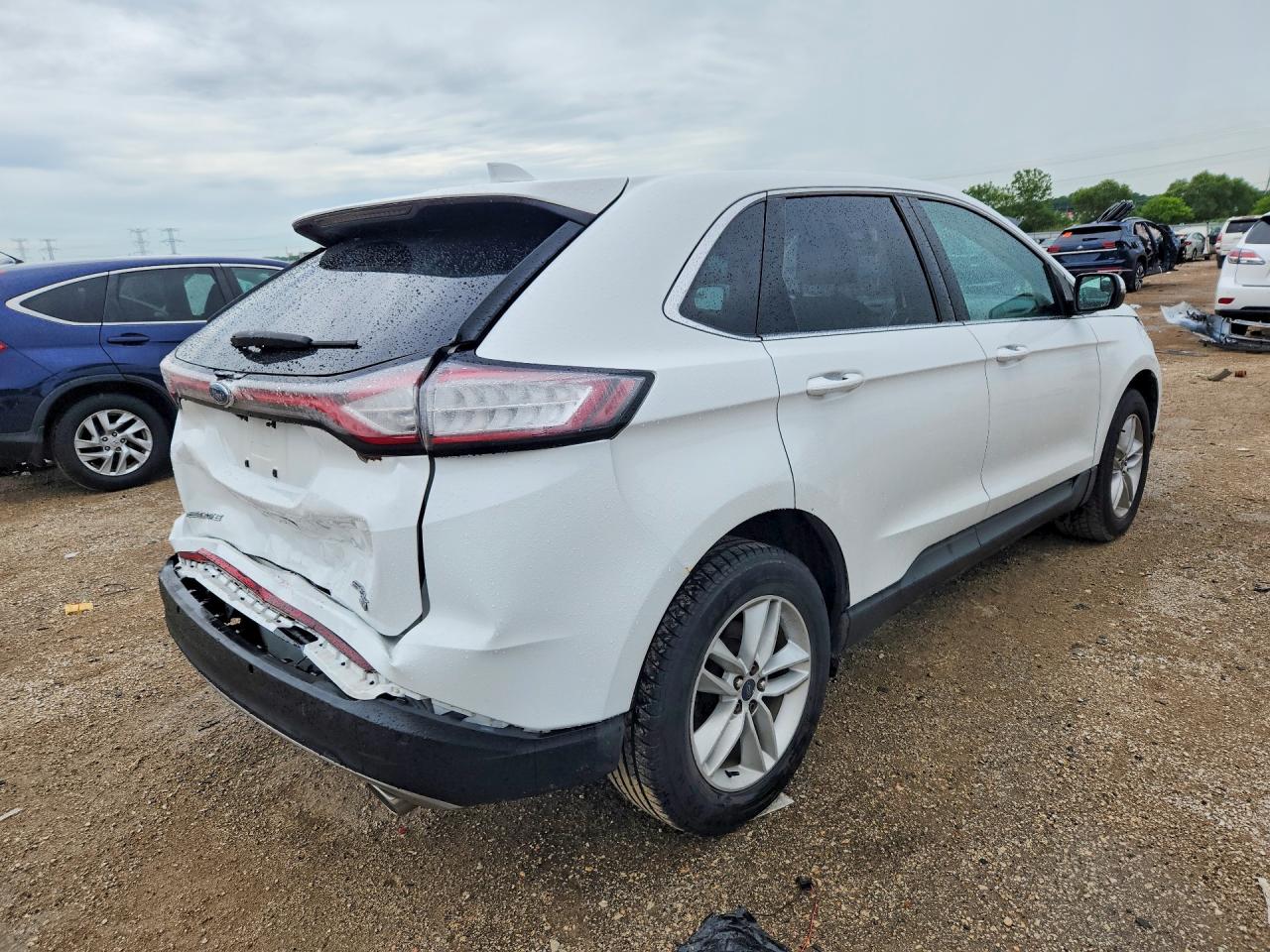2015 Ford Edge Sel White vin: 2FMTK4J84FBB64910