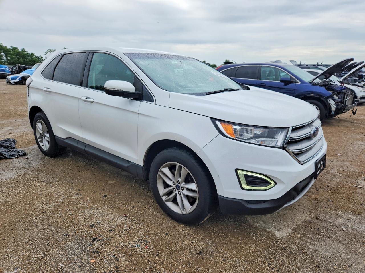 2015 Ford Edge Sel White vin: 2FMTK4J84FBB64910