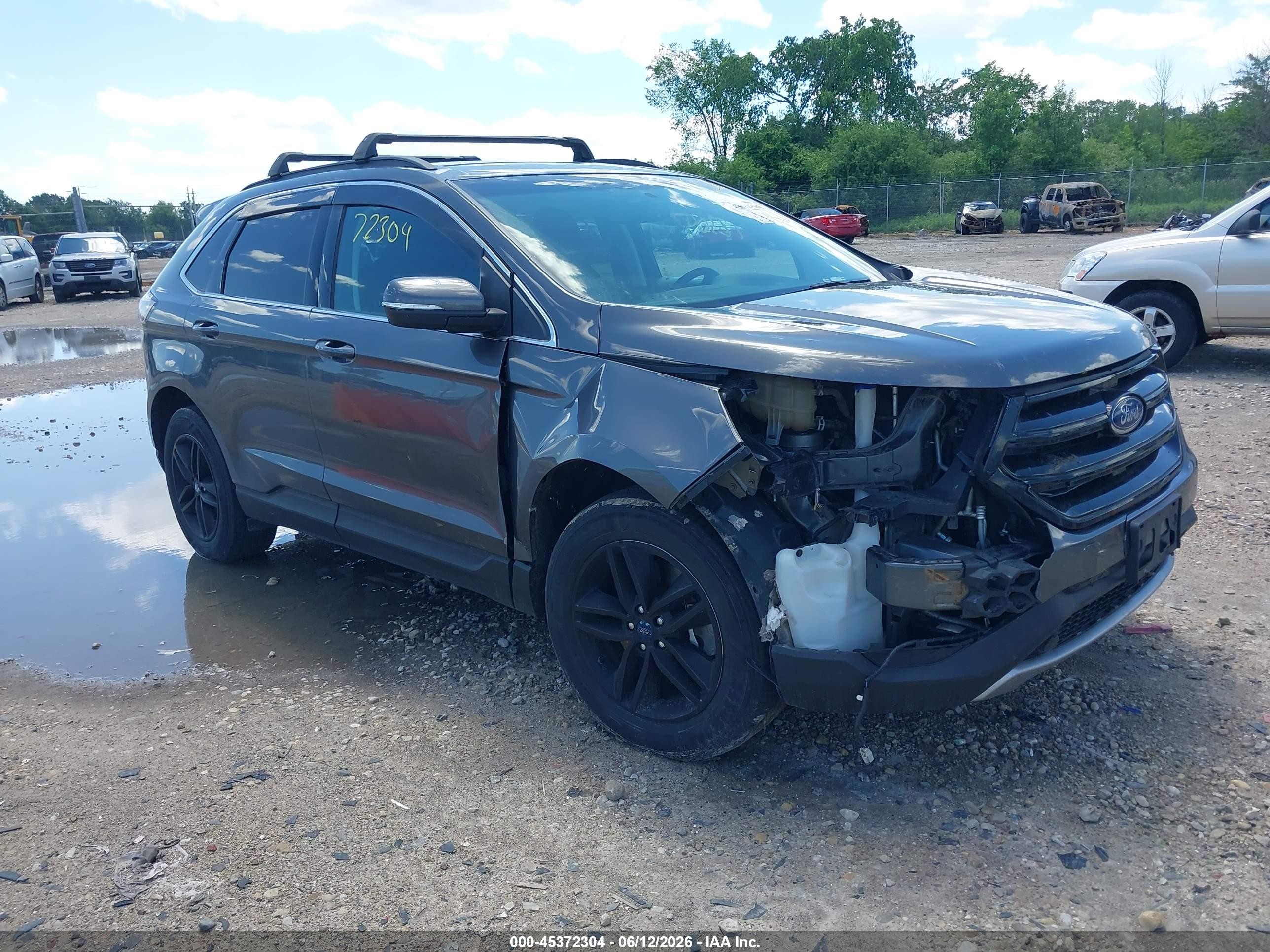 2015 Ford Edge Sel Gray vin: 2FMTK4J84FBC19548