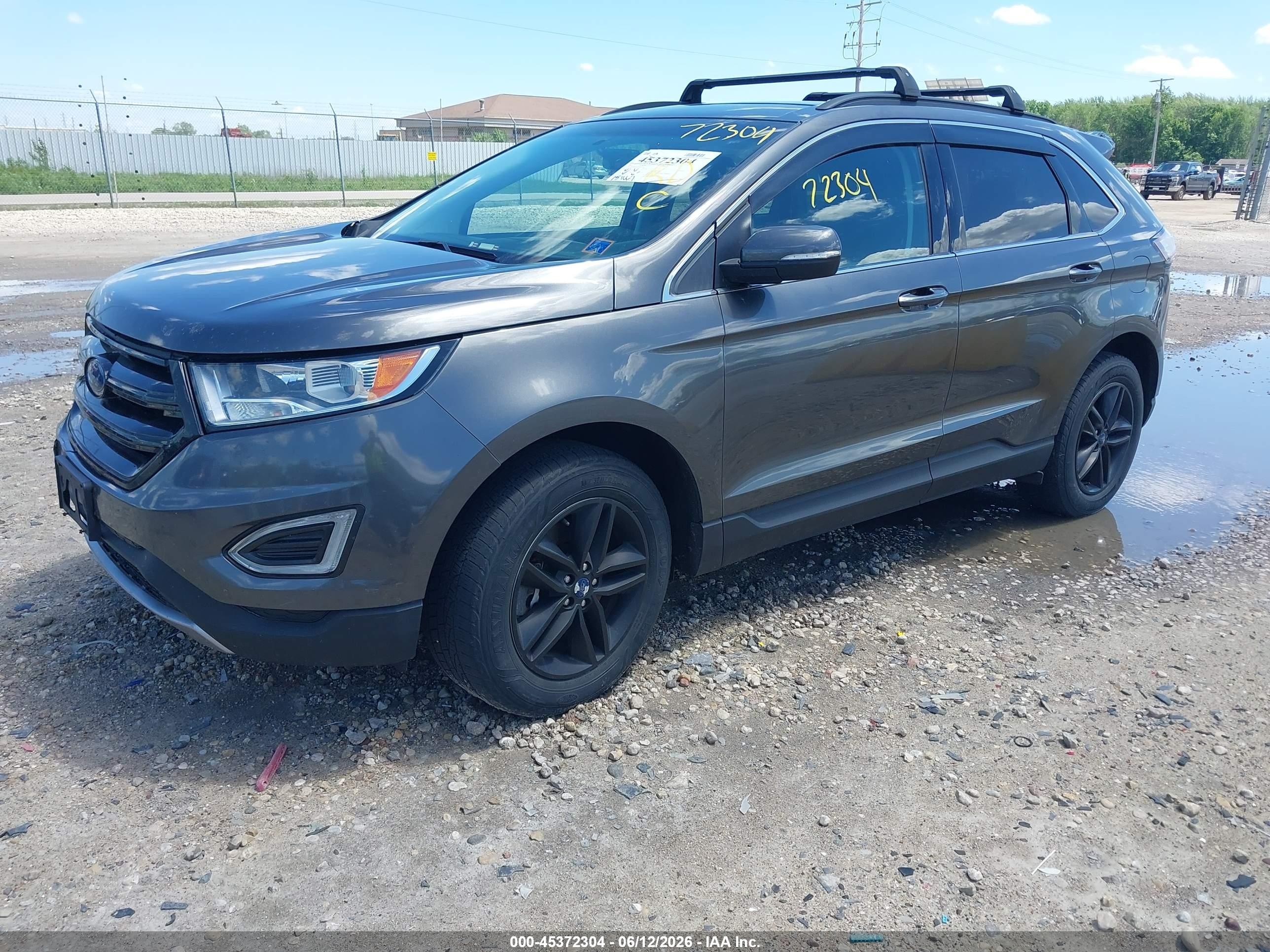 2015 Ford Edge Sel Gray vin: 2FMTK4J84FBC19548