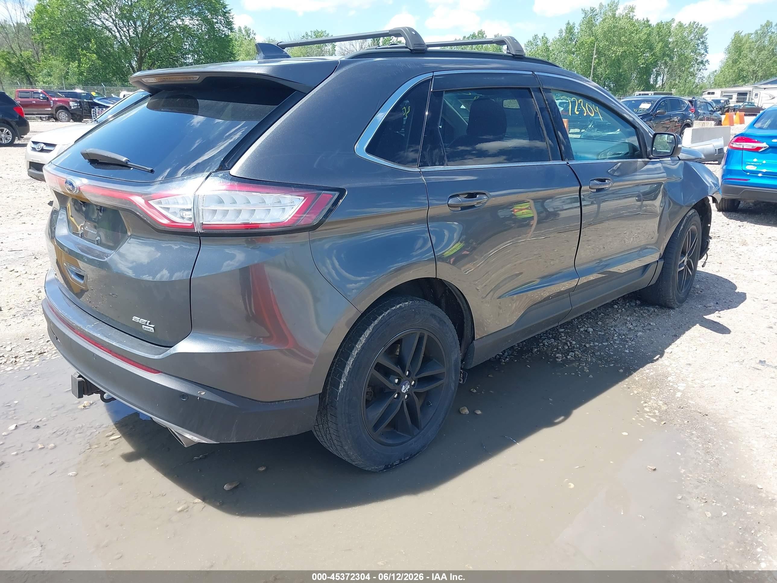 2015 Ford Edge Sel Gray vin: 2FMTK4J84FBC19548