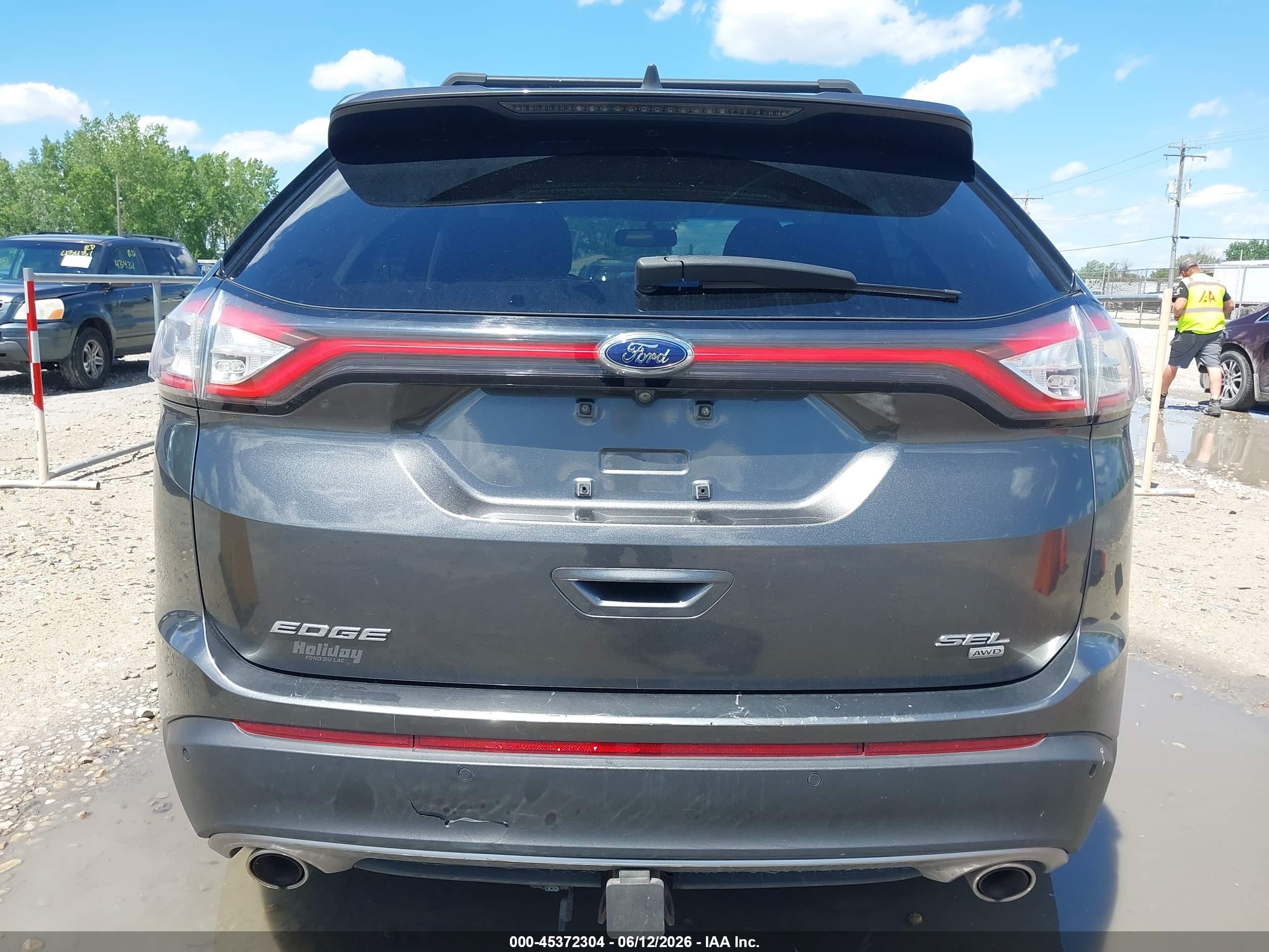 2015 Ford Edge Sel Gray vin: 2FMTK4J84FBC19548