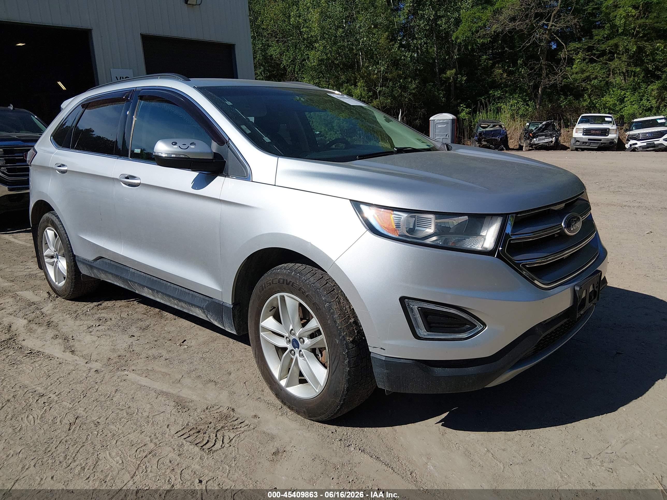2015 Ford Edge Sel Silver vin: 2FMTK4J85FBB31852