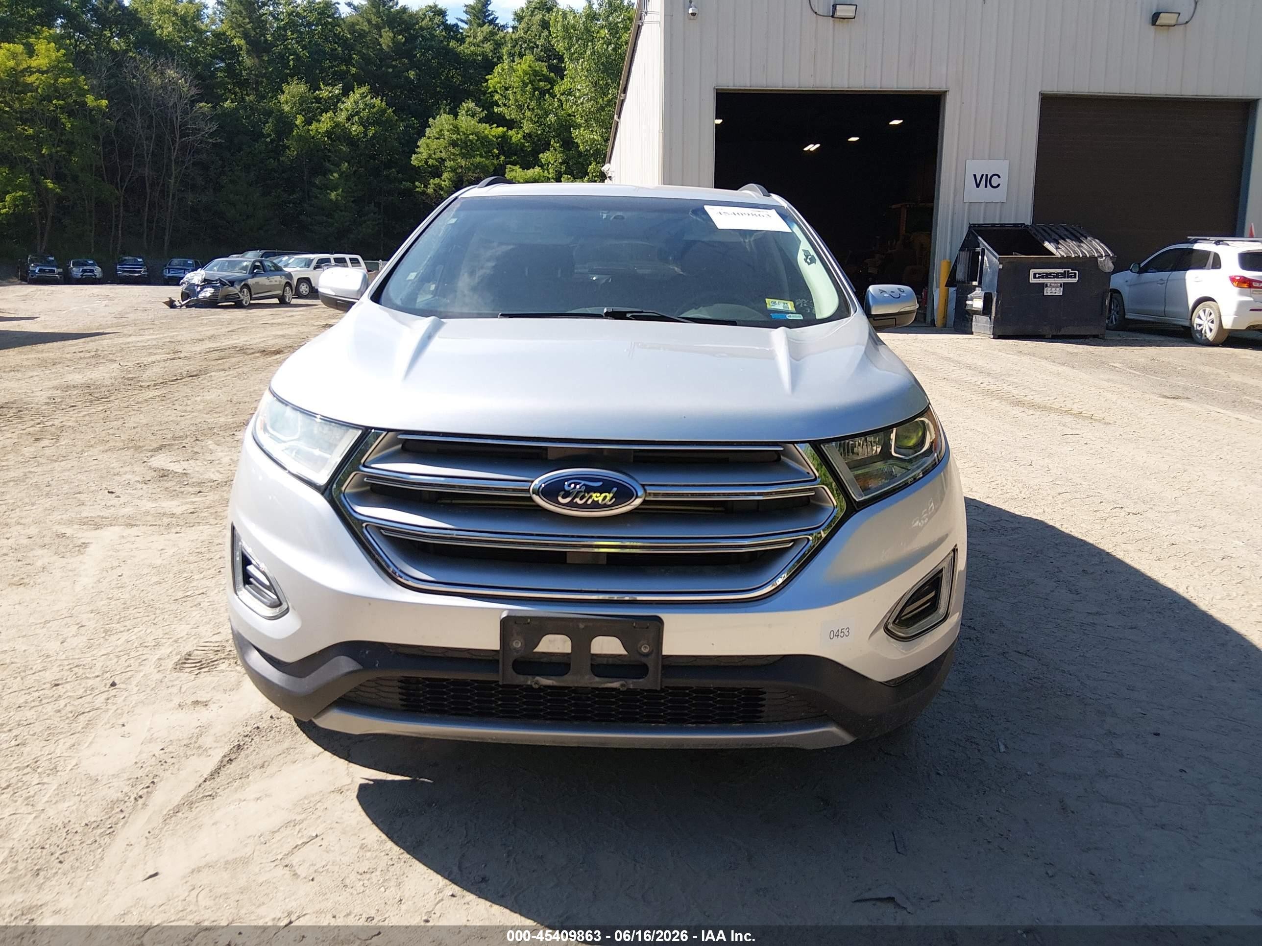 2015 Ford Edge Sel Silver vin: 2FMTK4J85FBB31852