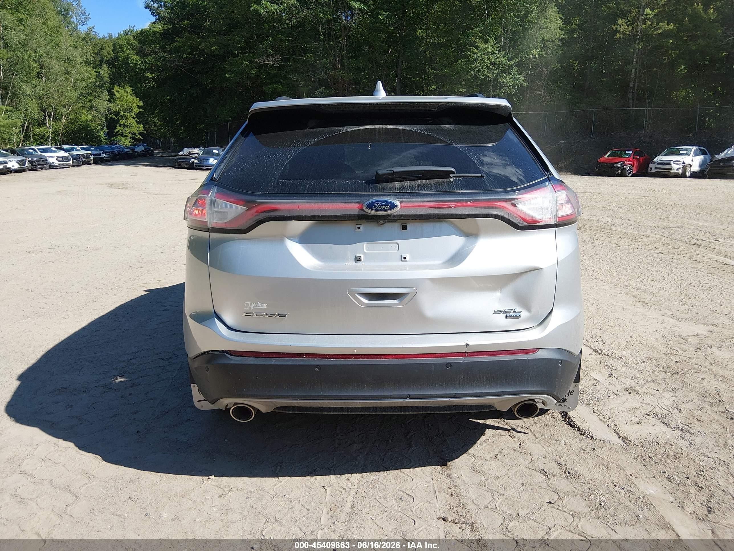 2015 Ford Edge Sel Silver vin: 2FMTK4J85FBB31852
