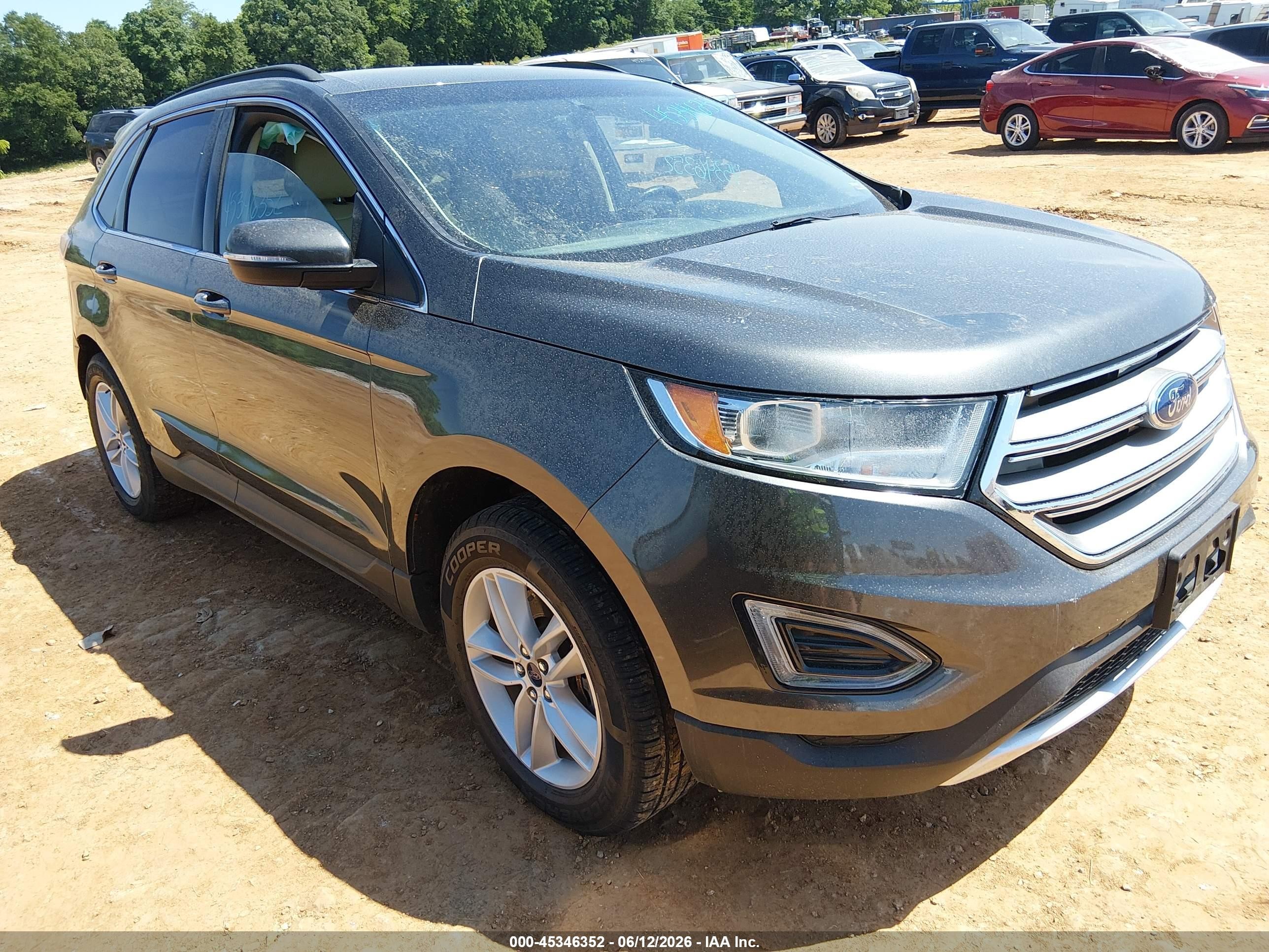 2015 Ford Edge Sel Gray vin: 2FMTK4J85FBB50952