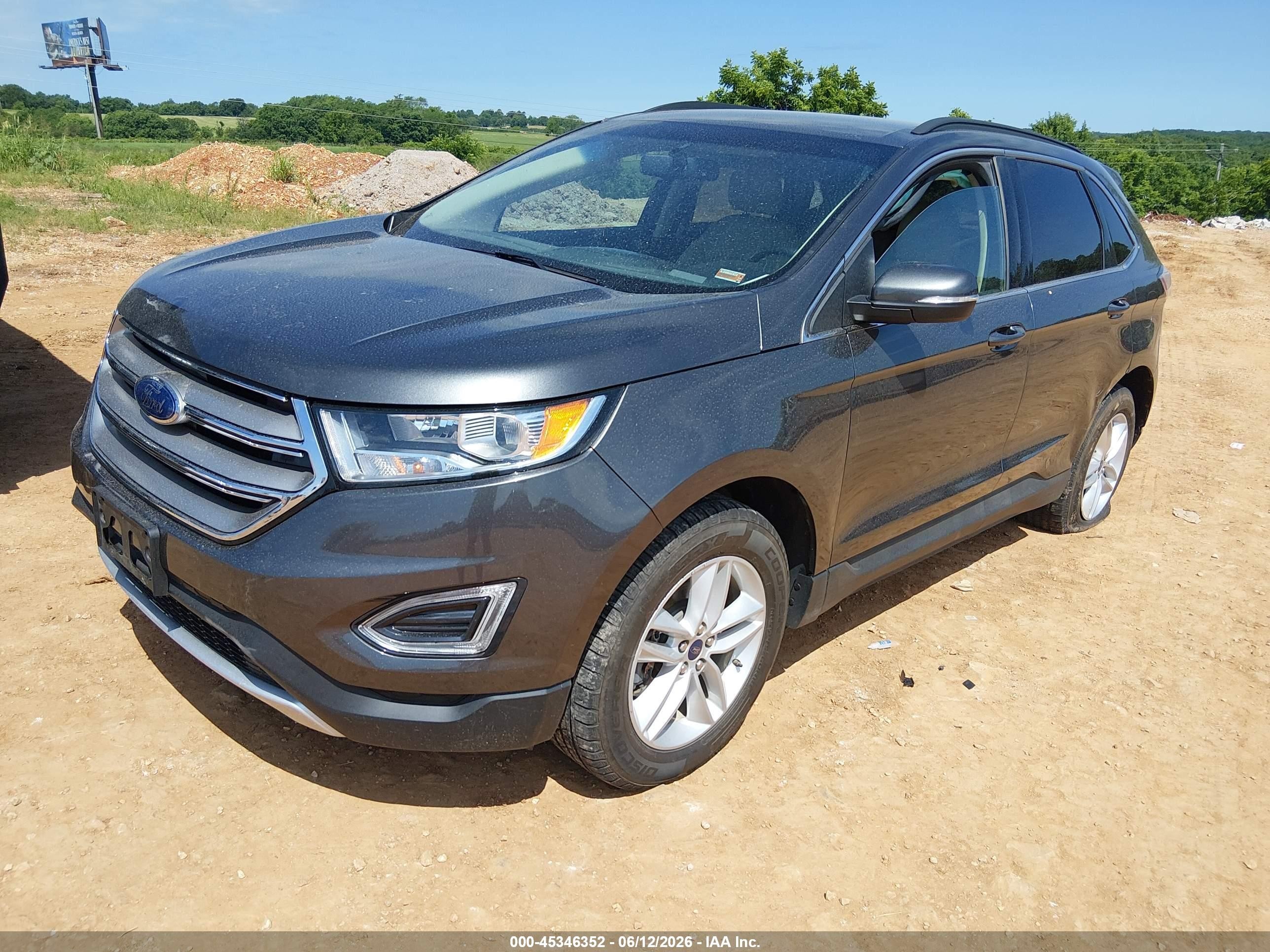 2015 Ford Edge Sel Gray vin: 2FMTK4J85FBB50952