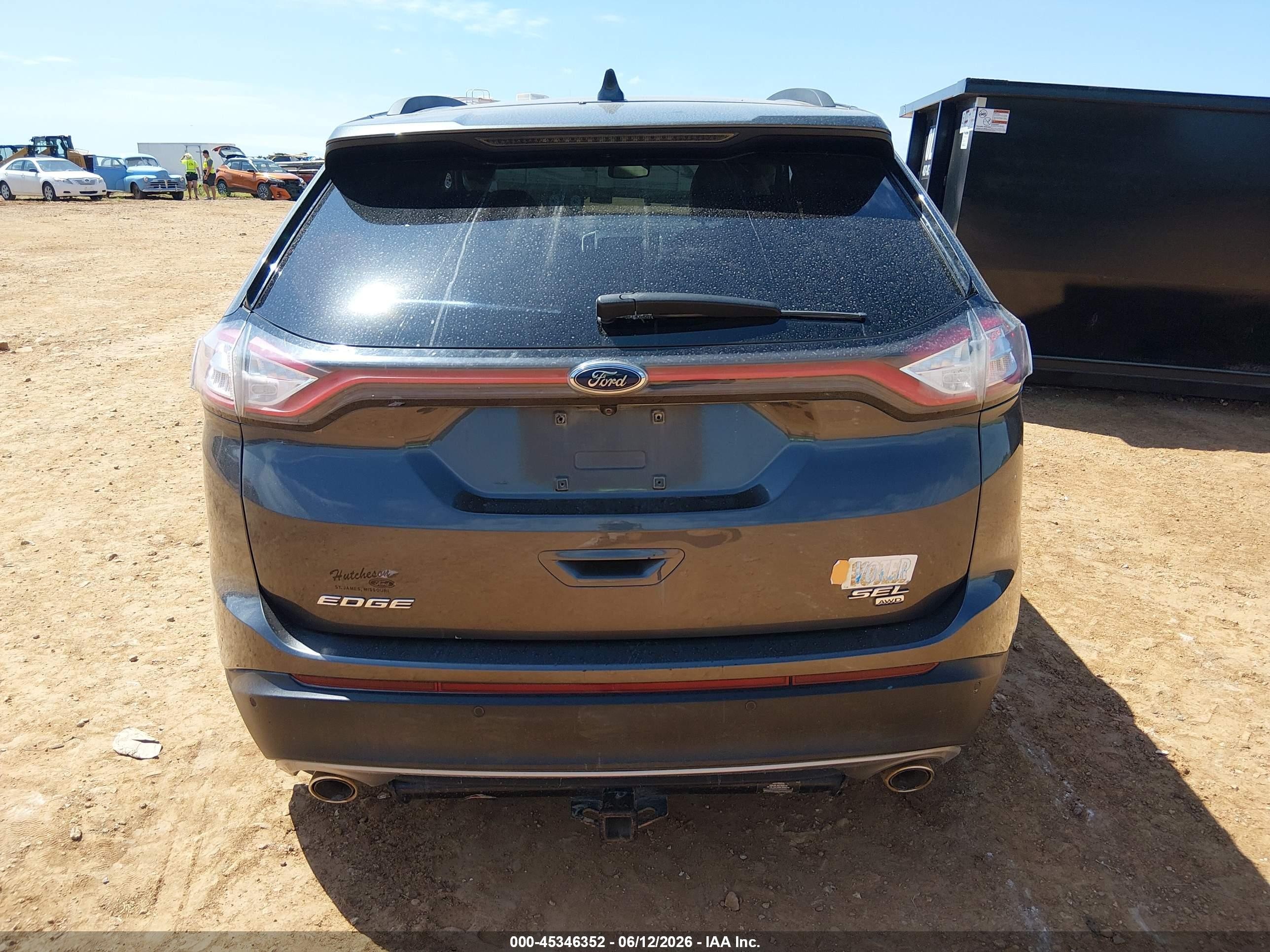 2015 Ford Edge Sel Gray vin: 2FMTK4J85FBB50952