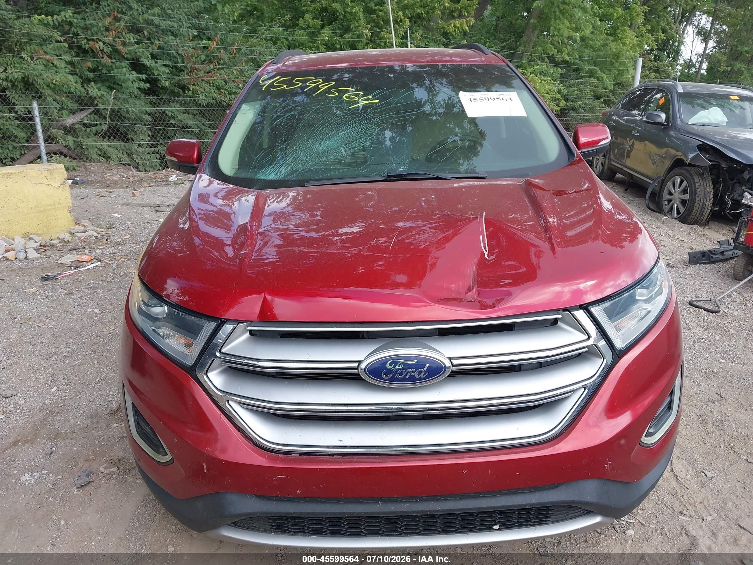 2015 Ford Edge Sel Red vin: 2FMTK4J86FBB39796