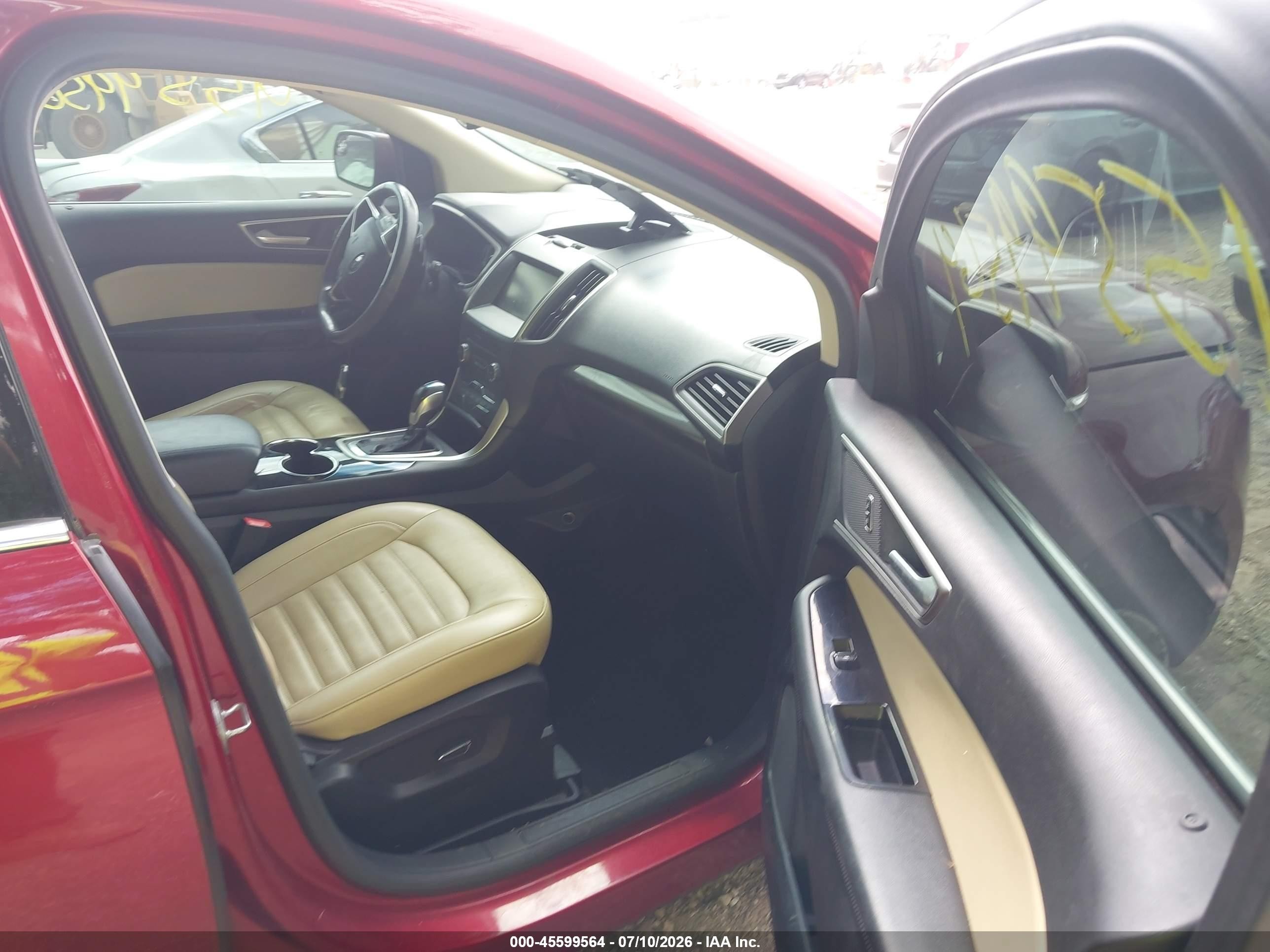 2015 Ford Edge Sel Red vin: 2FMTK4J86FBB39796