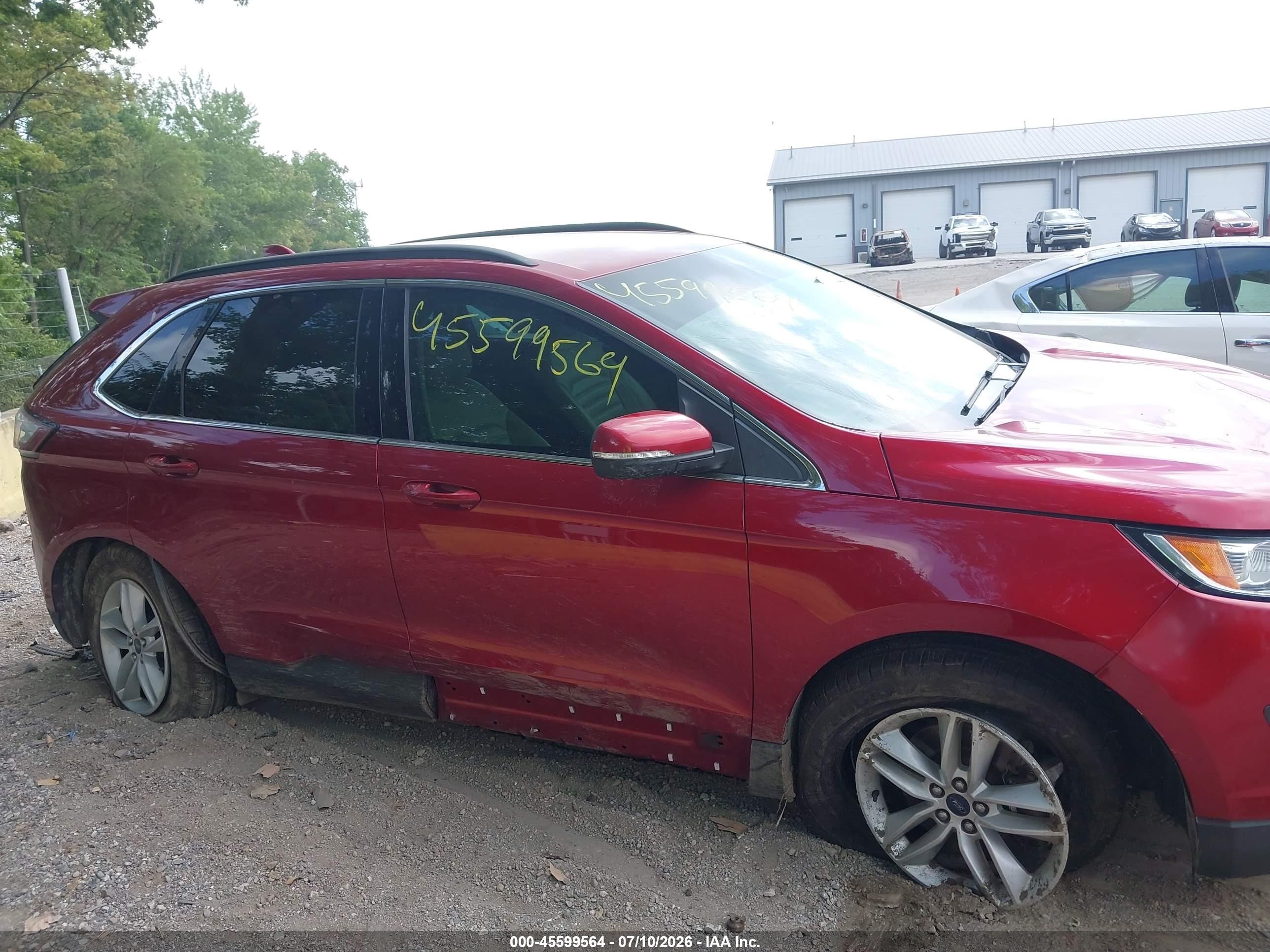 2015 Ford Edge Sel Red vin: 2FMTK4J86FBB39796