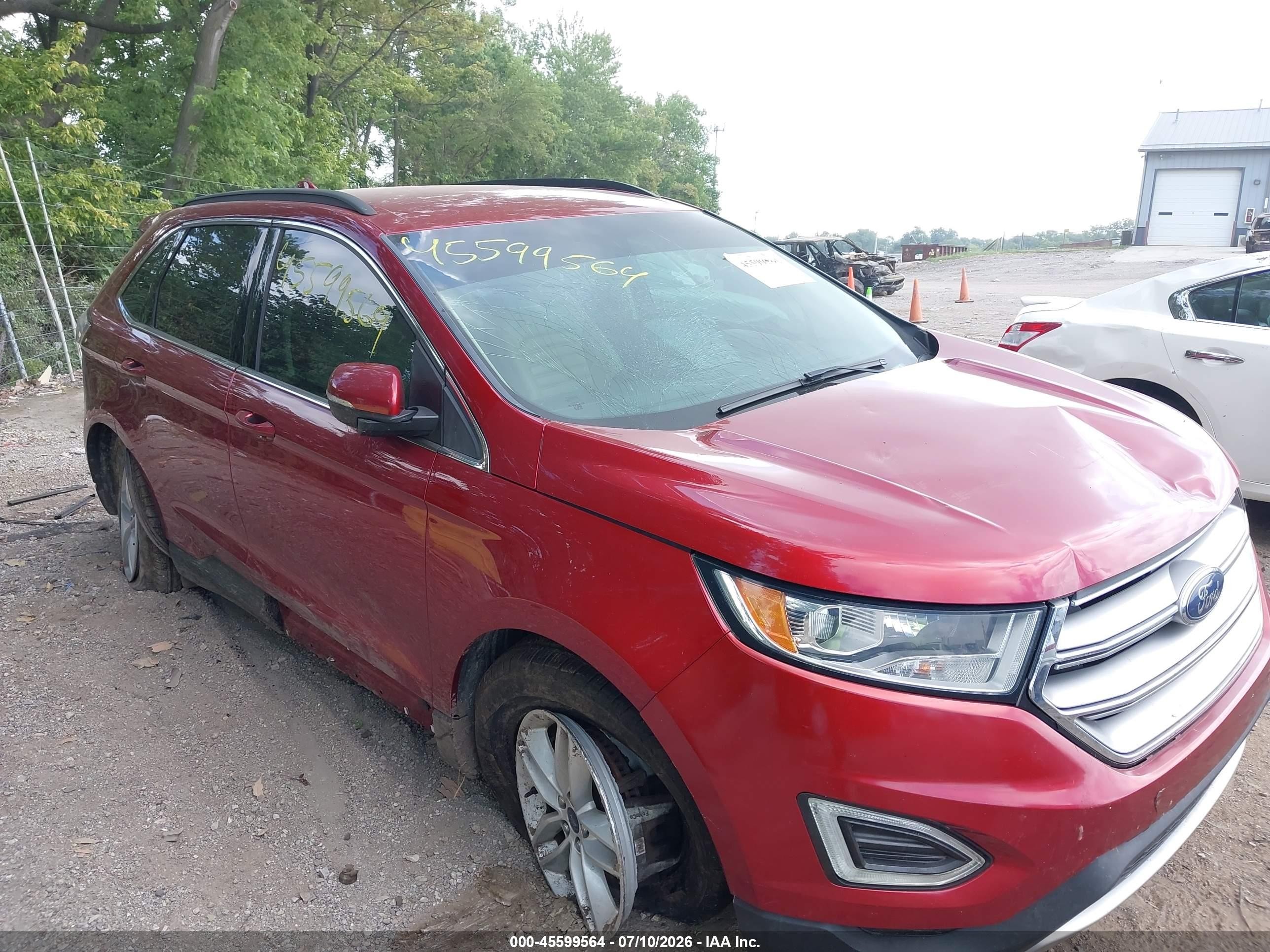 2015 Ford Edge Sel Red vin: 2FMTK4J86FBB39796