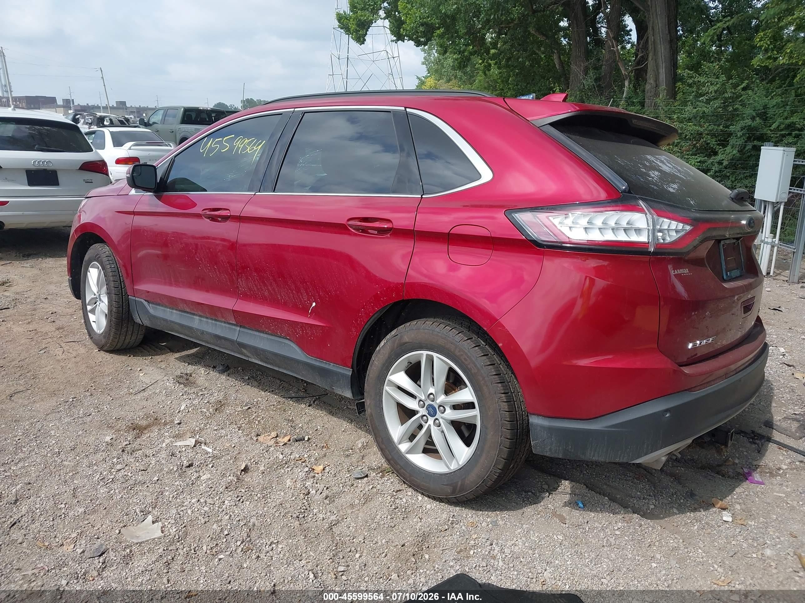 2015 Ford Edge Sel Red vin: 2FMTK4J86FBB39796