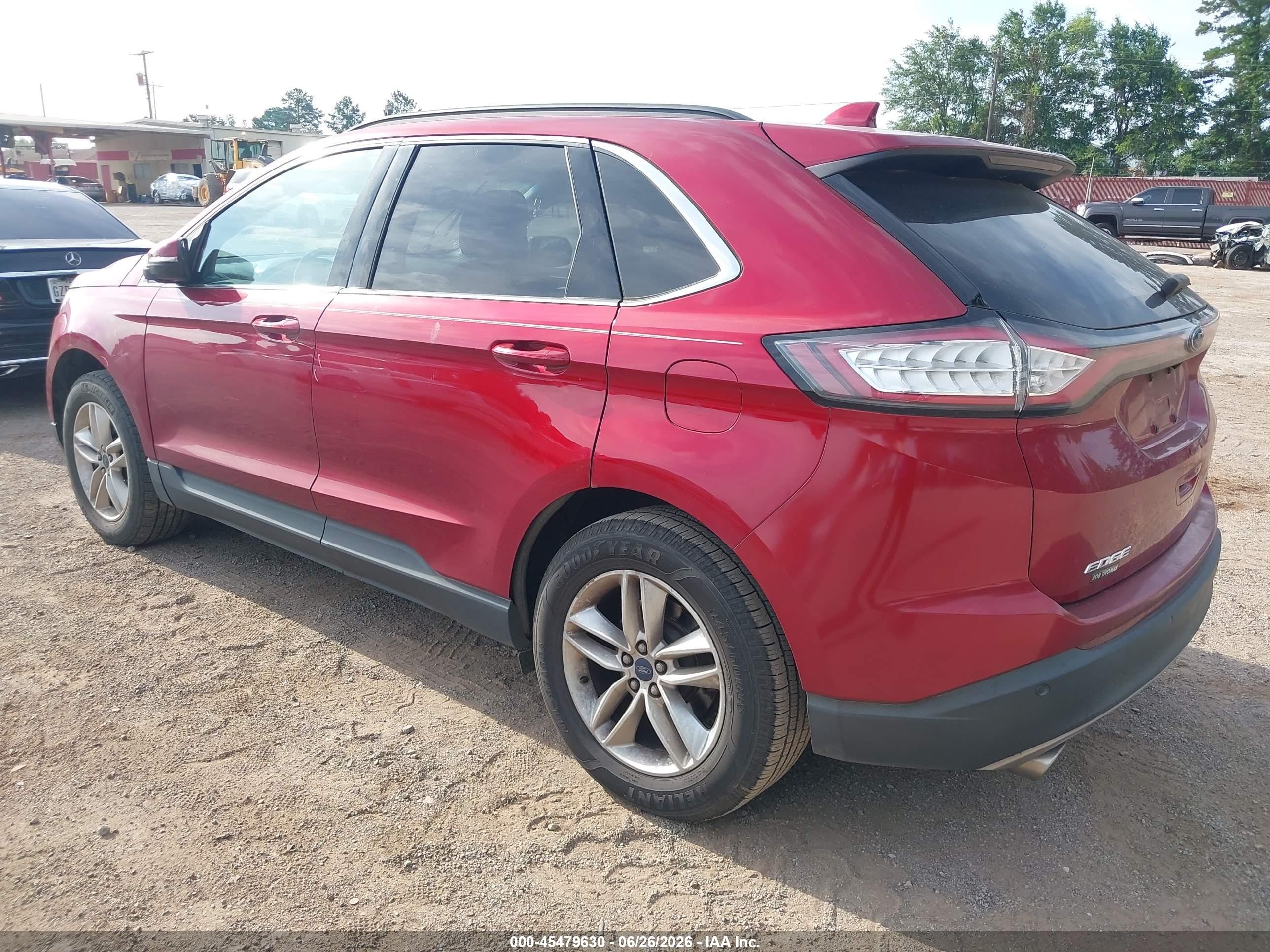 2015 Ford Edge Sel Red vin: 2FMTK4J86FBB39894