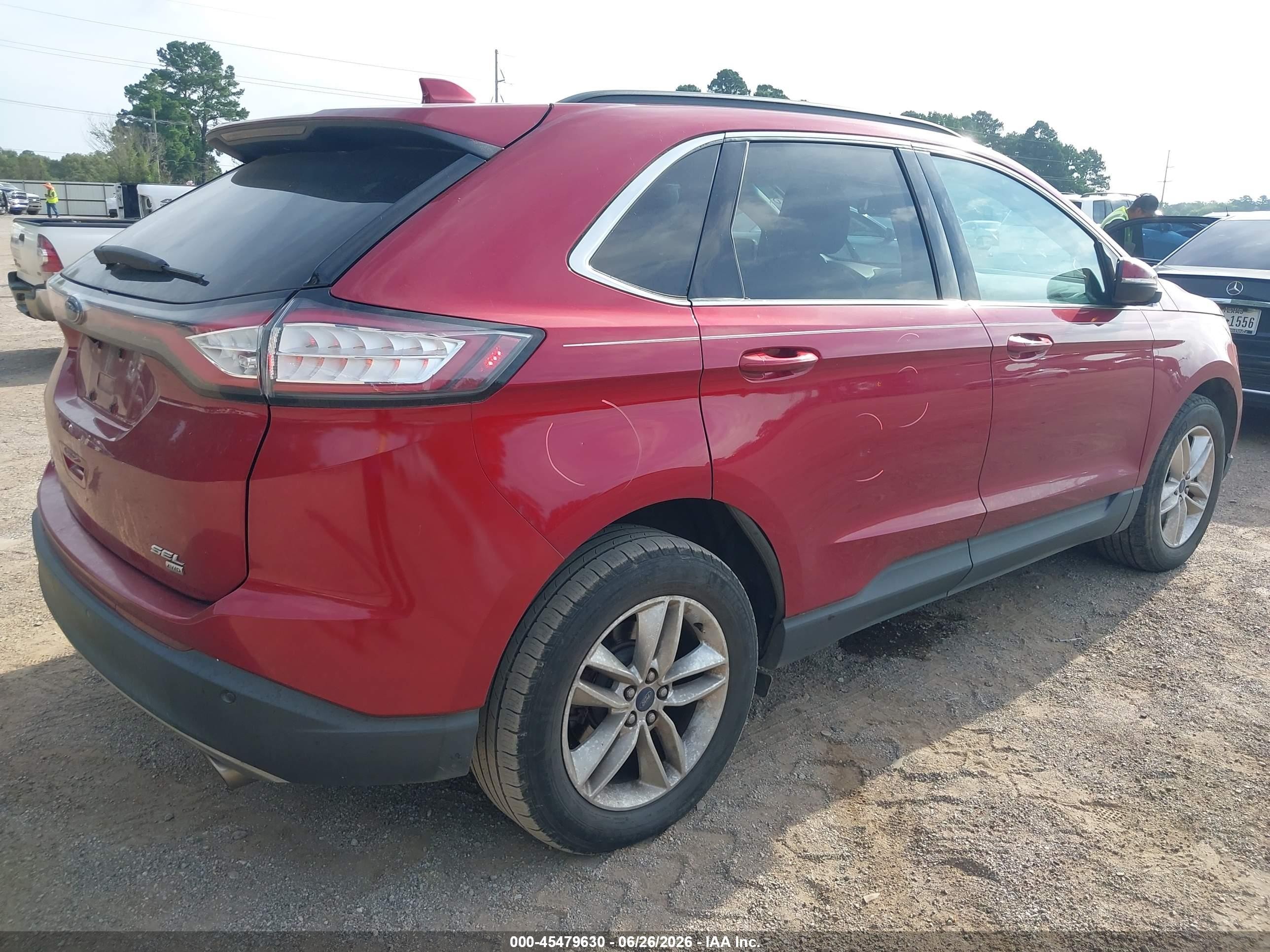 2015 Ford Edge Sel Red vin: 2FMTK4J86FBB39894