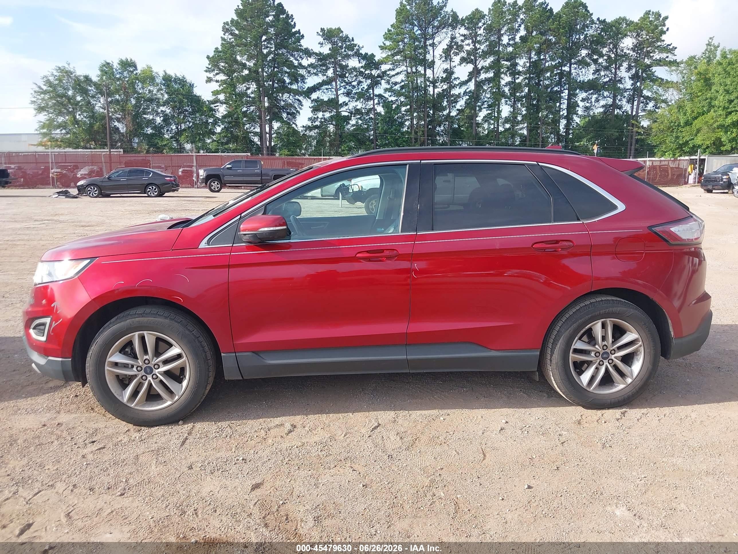 2015 Ford Edge Sel Red vin: 2FMTK4J86FBB39894