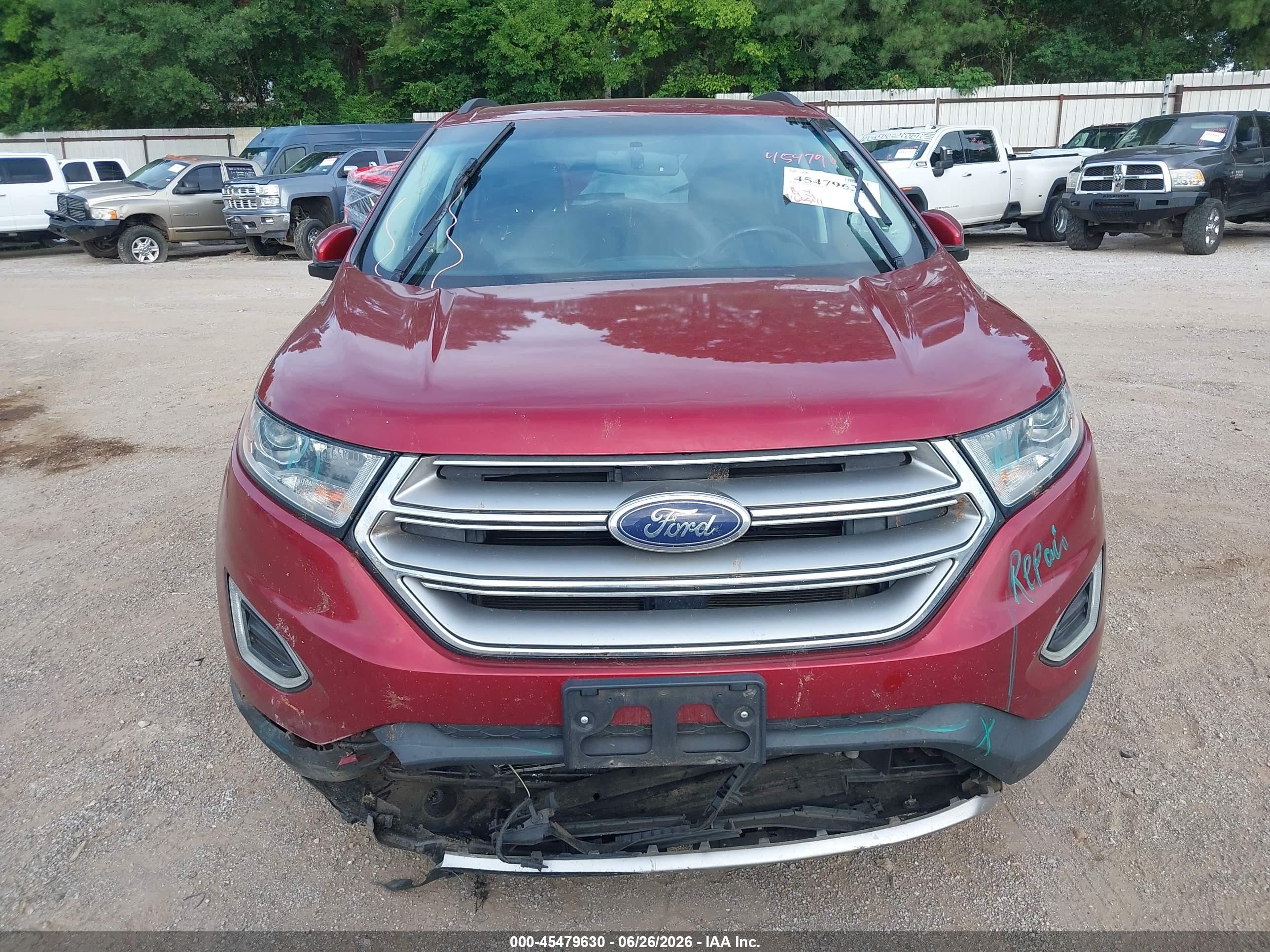 2015 Ford Edge Sel Red vin: 2FMTK4J86FBB39894