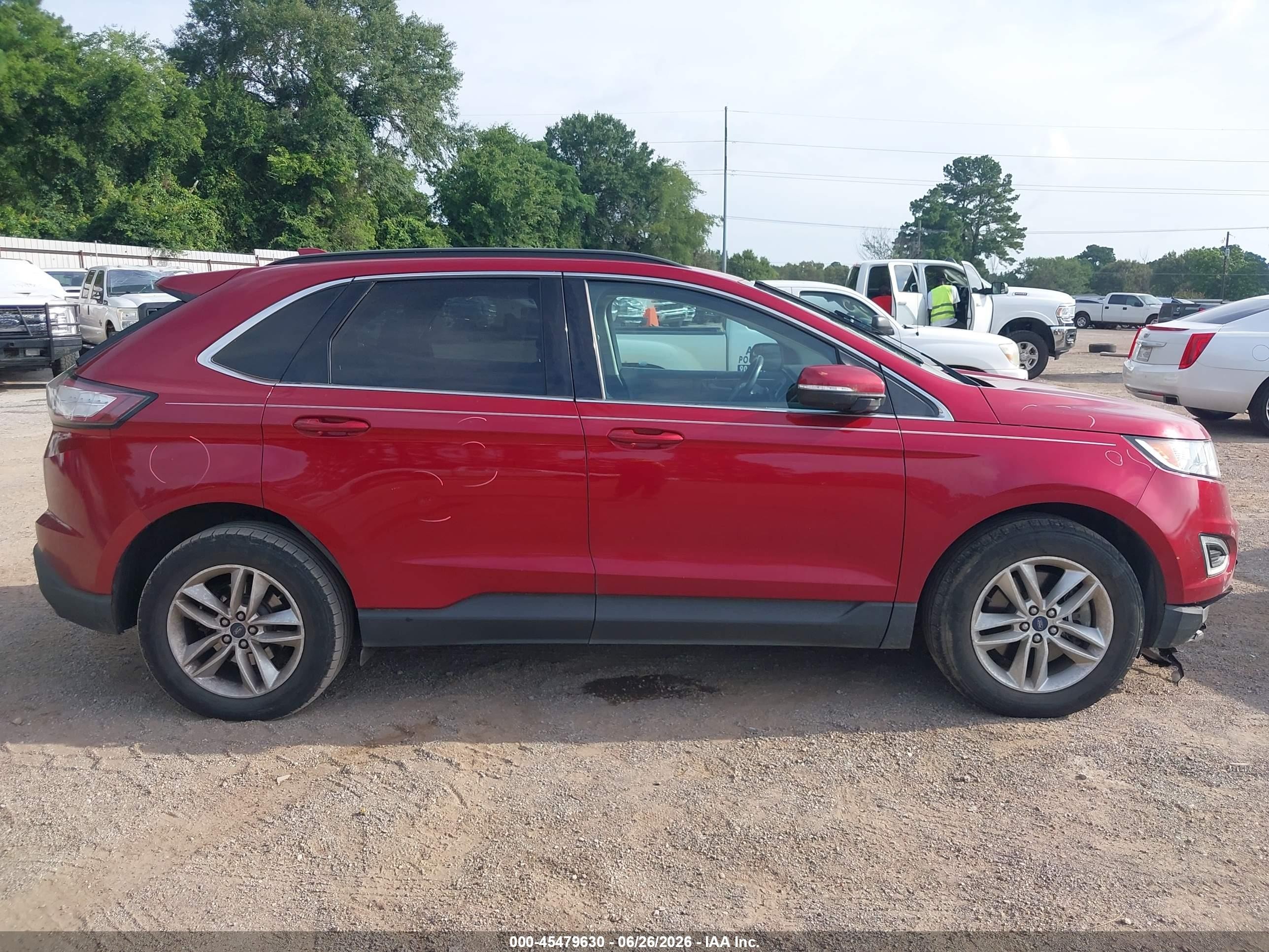2015 Ford Edge Sel Red vin: 2FMTK4J86FBB39894