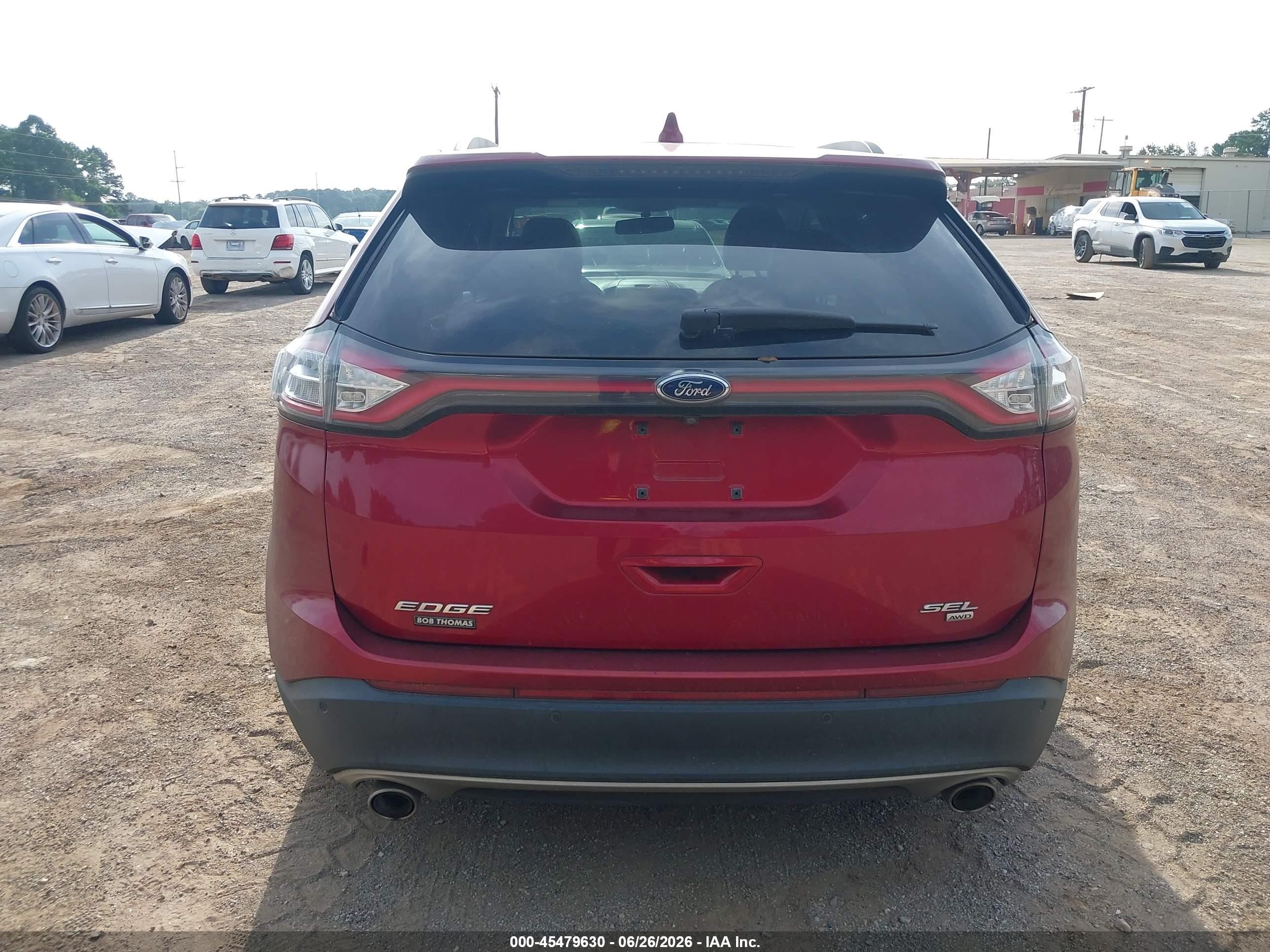 2015 Ford Edge Sel Red vin: 2FMTK4J86FBB39894