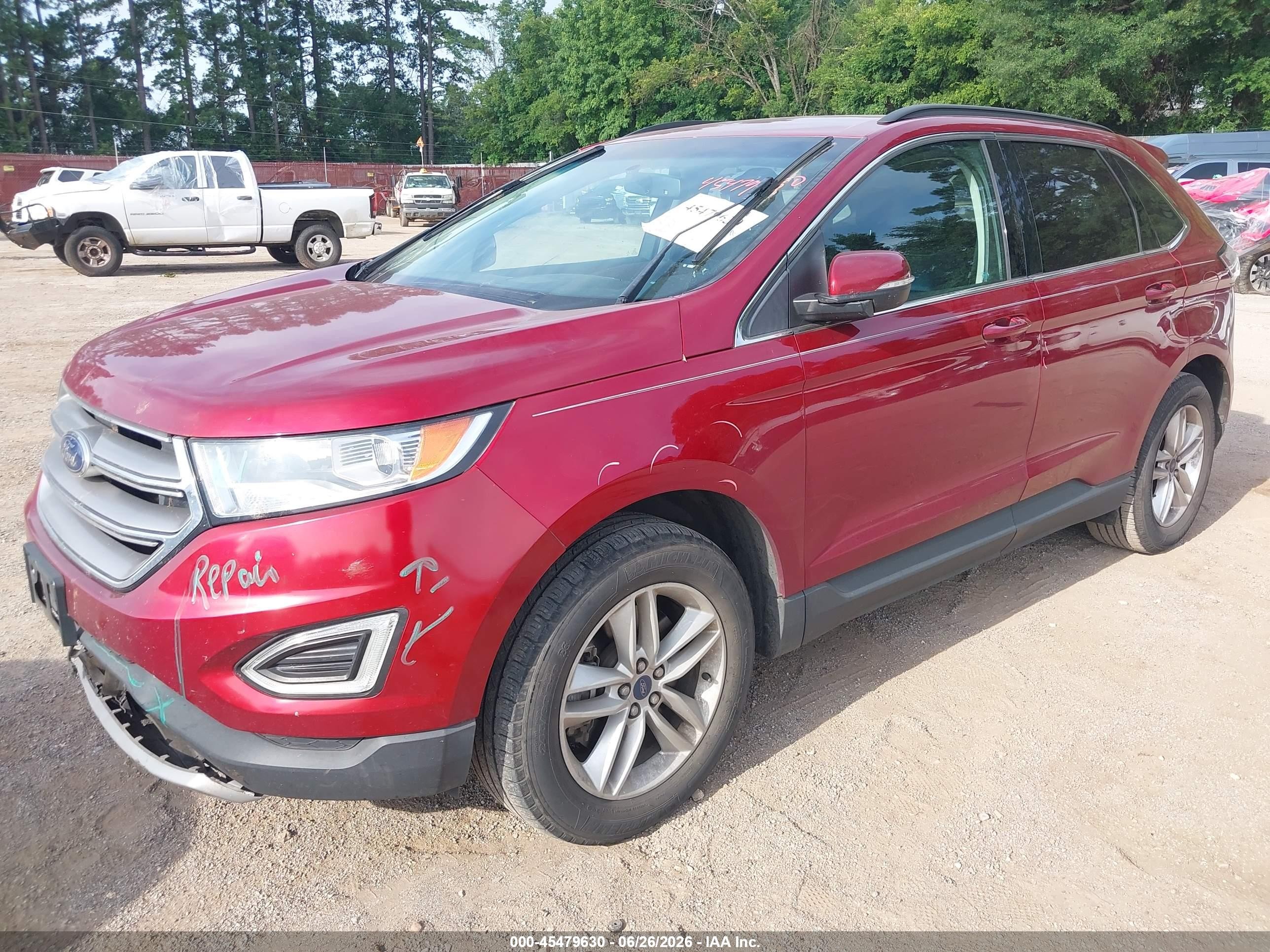 2015 Ford Edge Sel Red vin: 2FMTK4J86FBB39894