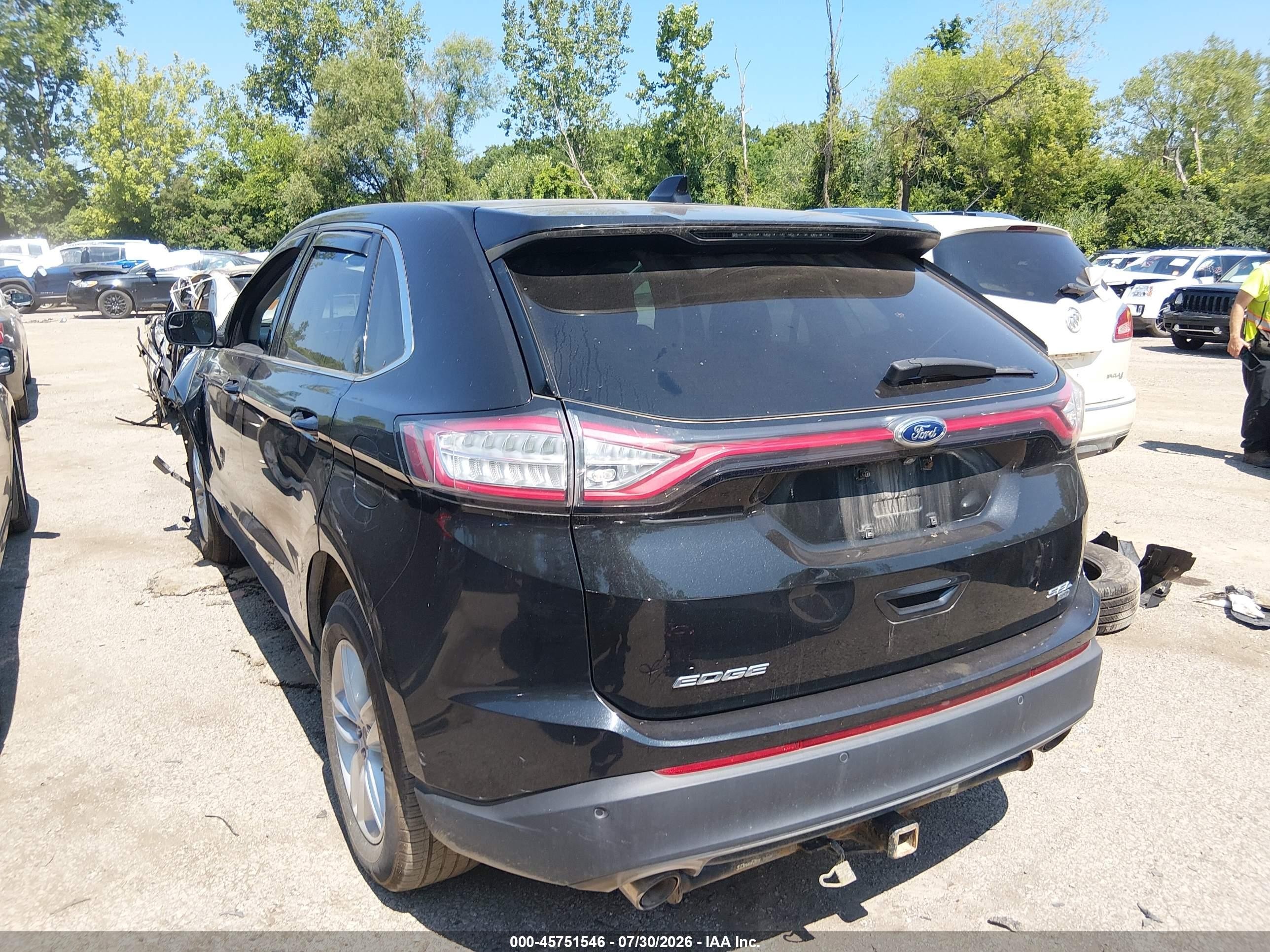 2015 Ford Edge Sel Черный vin: 2FMTK4J86FBB44609